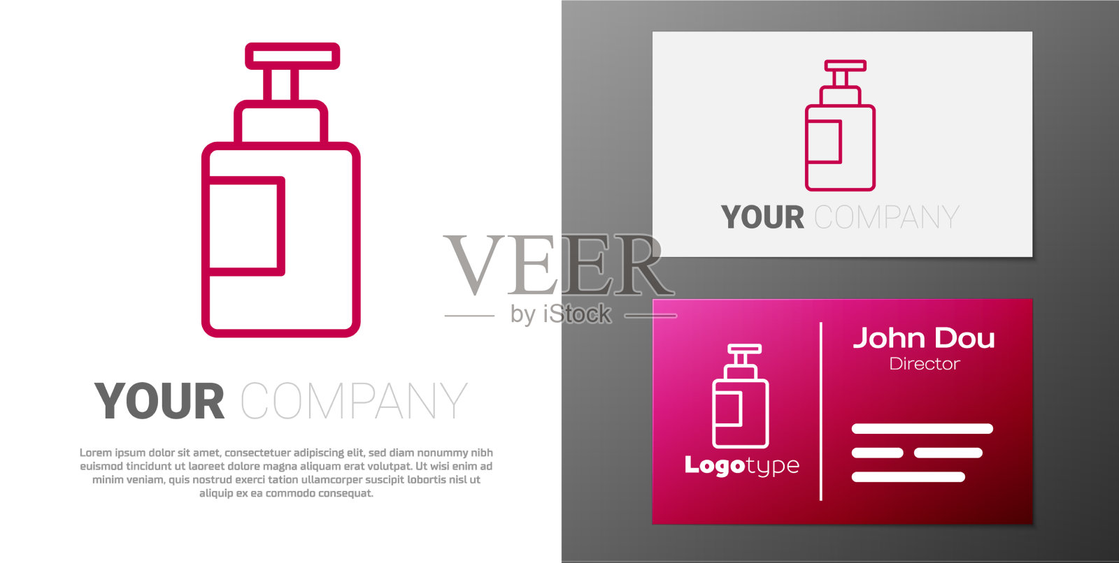 标识型线手消毒剂瓶图标隔离插画图片素材