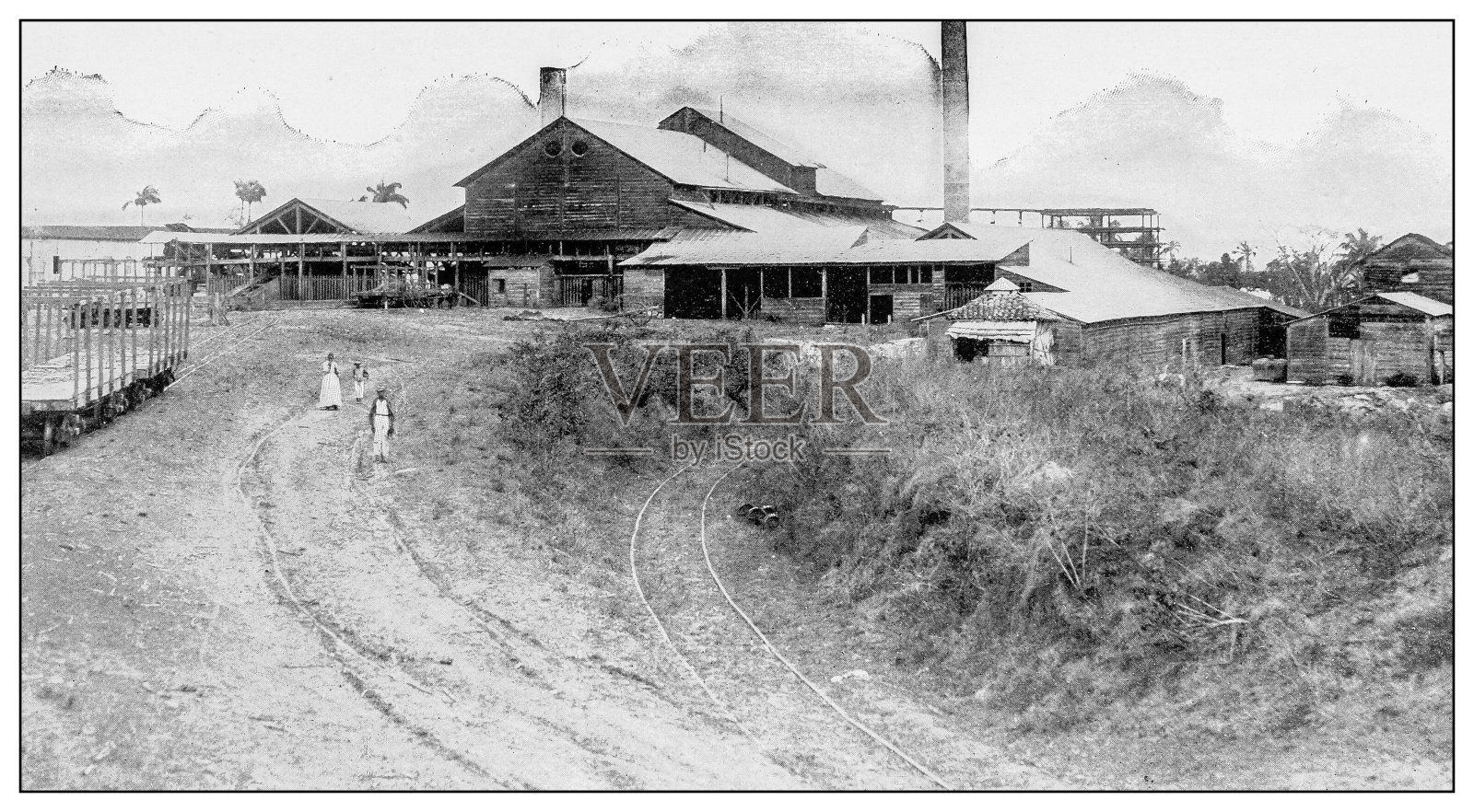 古色古香的黑白照片:古巴圣路易斯工会糖业种植园的作品照片摄影图片