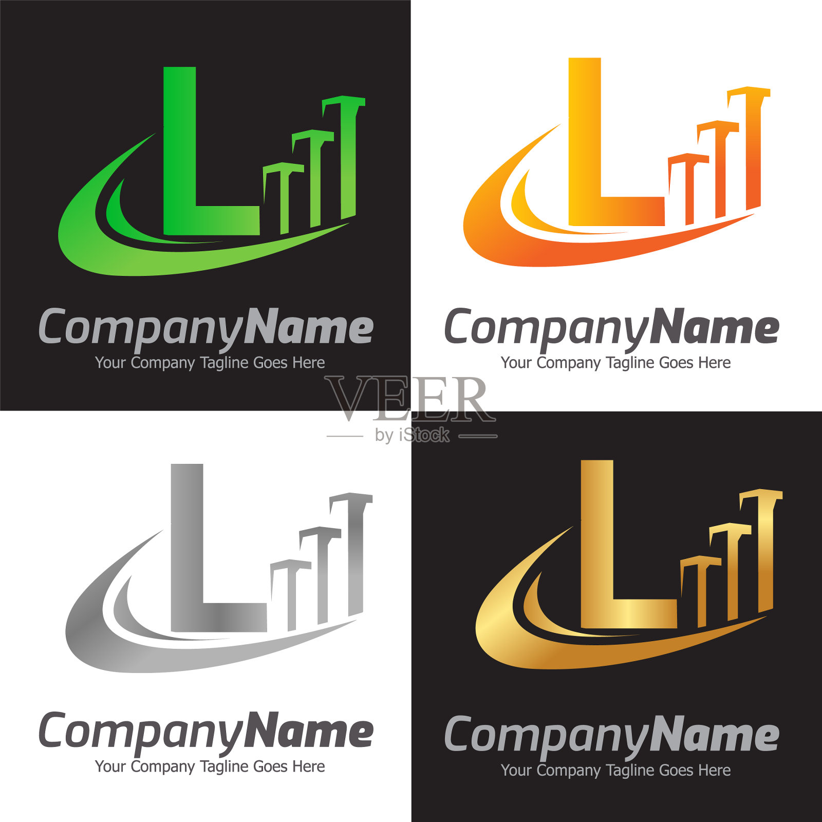 字母l标志模板彩色字母l l图标素材