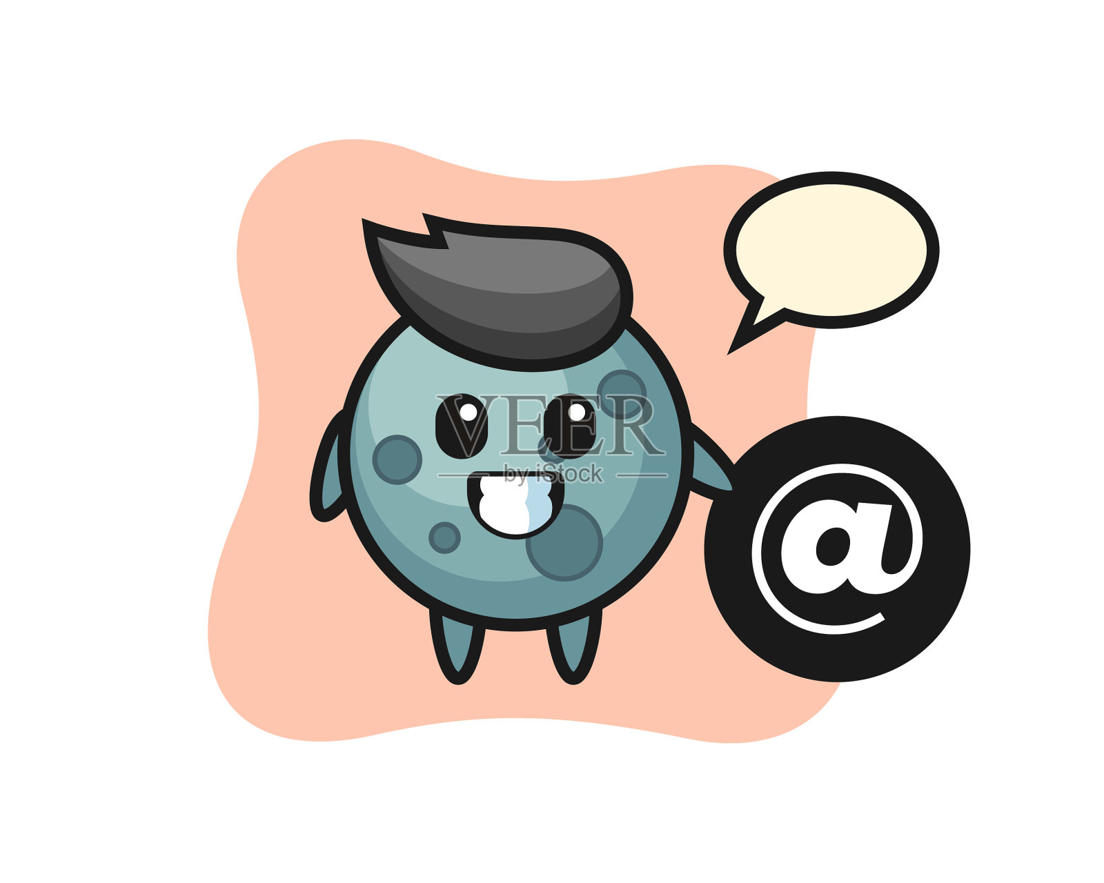 卡通小行星站在旁边，象征设计元素图片