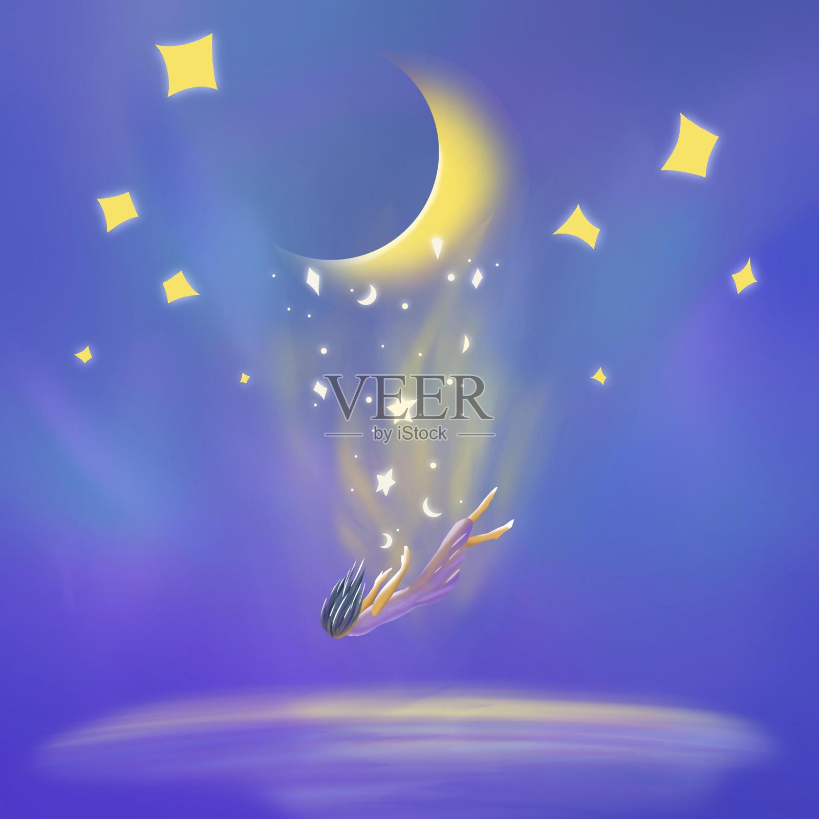 世界睡眠日梦幻插画插画图片素材