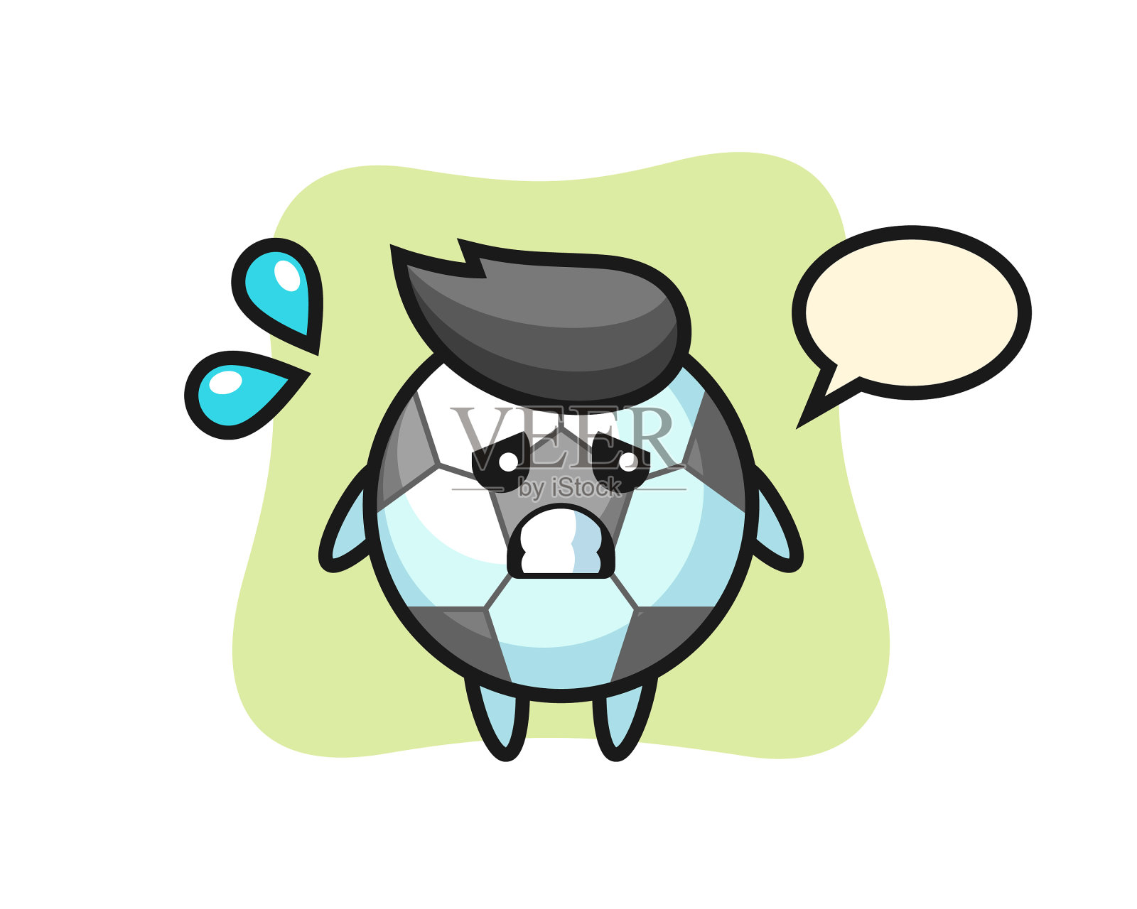 足球吉祥物的角色与害怕的姿态设计元素图片