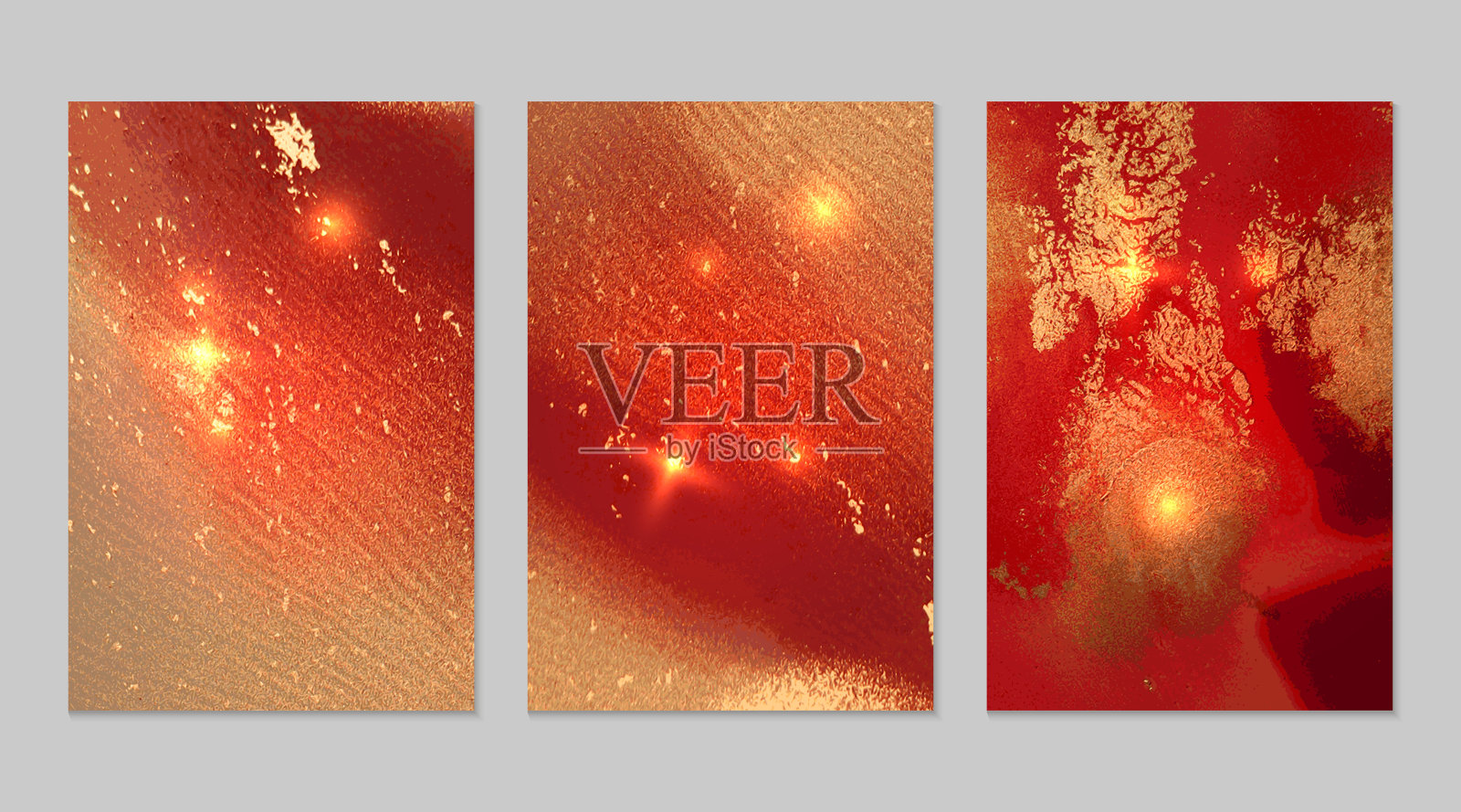 大理石的金色和温暖的红色背景与纹理插画图片素材