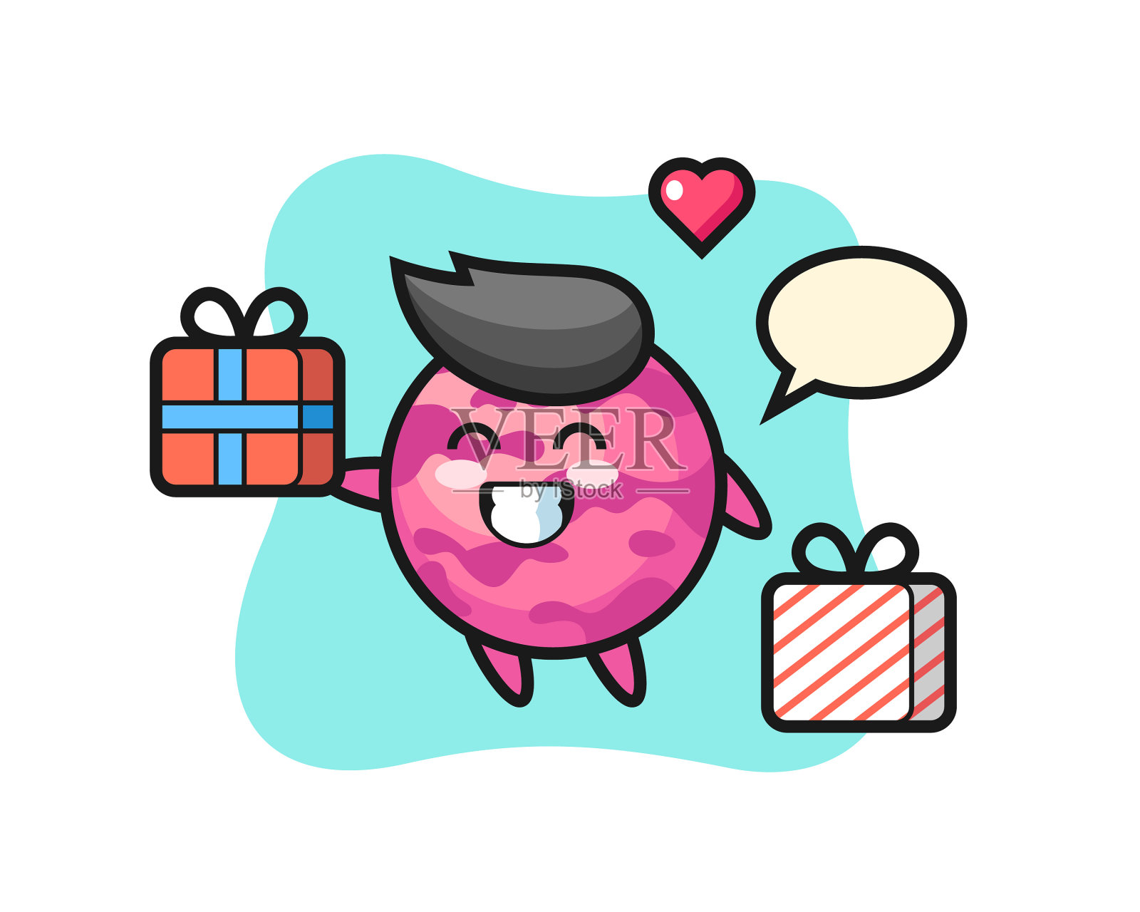 冰淇淋勺吉祥物卡通赠送礼物设计元素图片