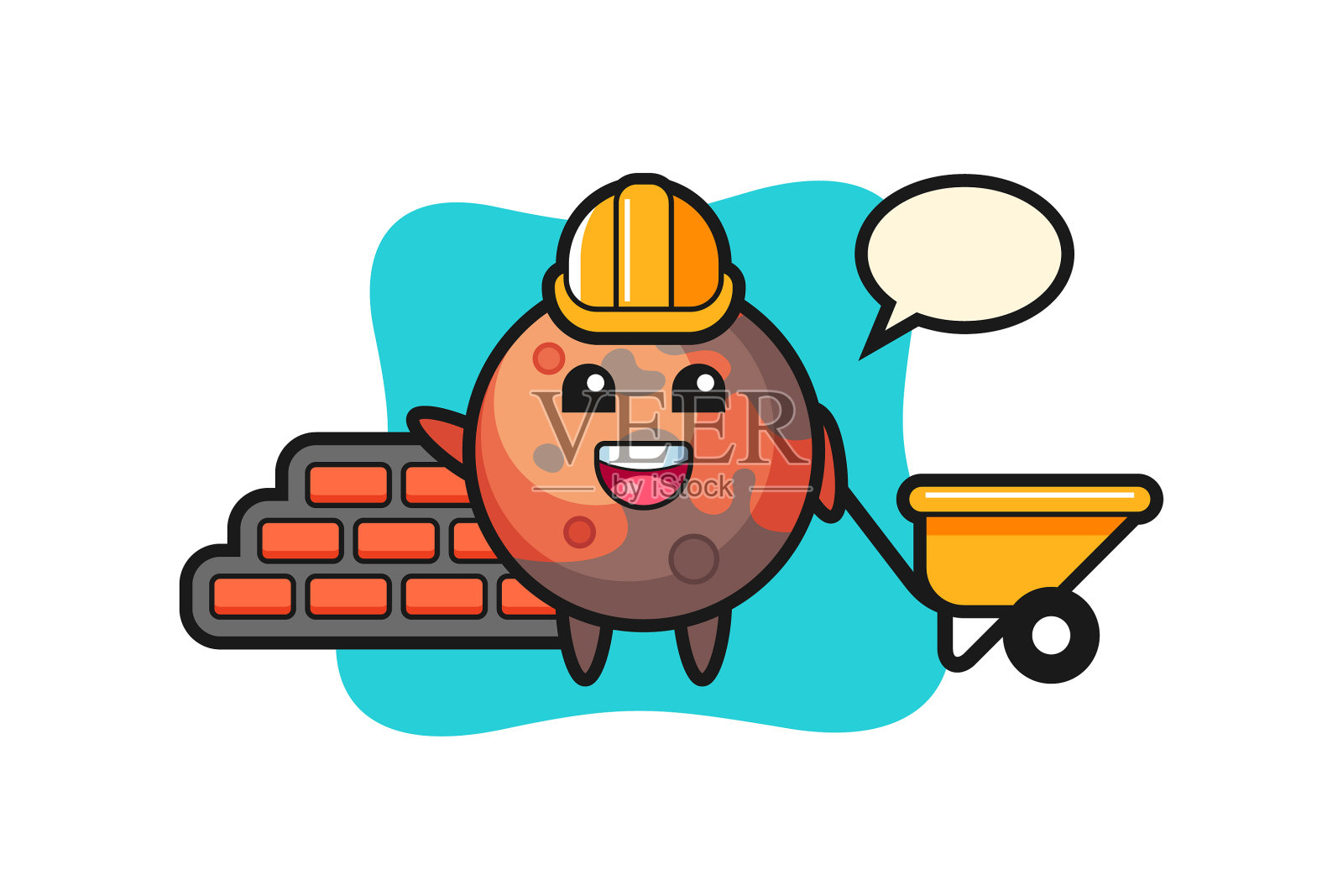 卡通人物火星作为一个建设者设计元素图片