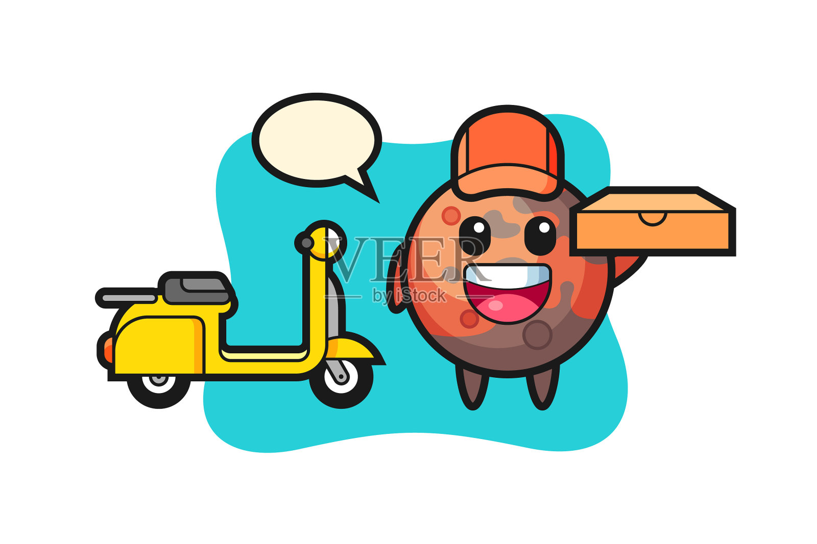 人物火星作为一个披萨送餐员设计元素图片