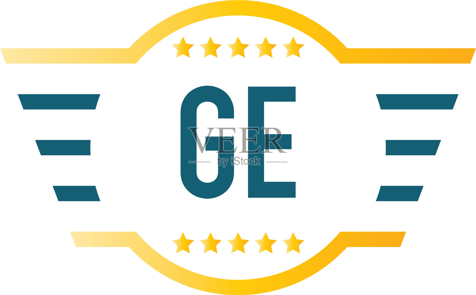 首字母格翼标识设计模板插画图片素材