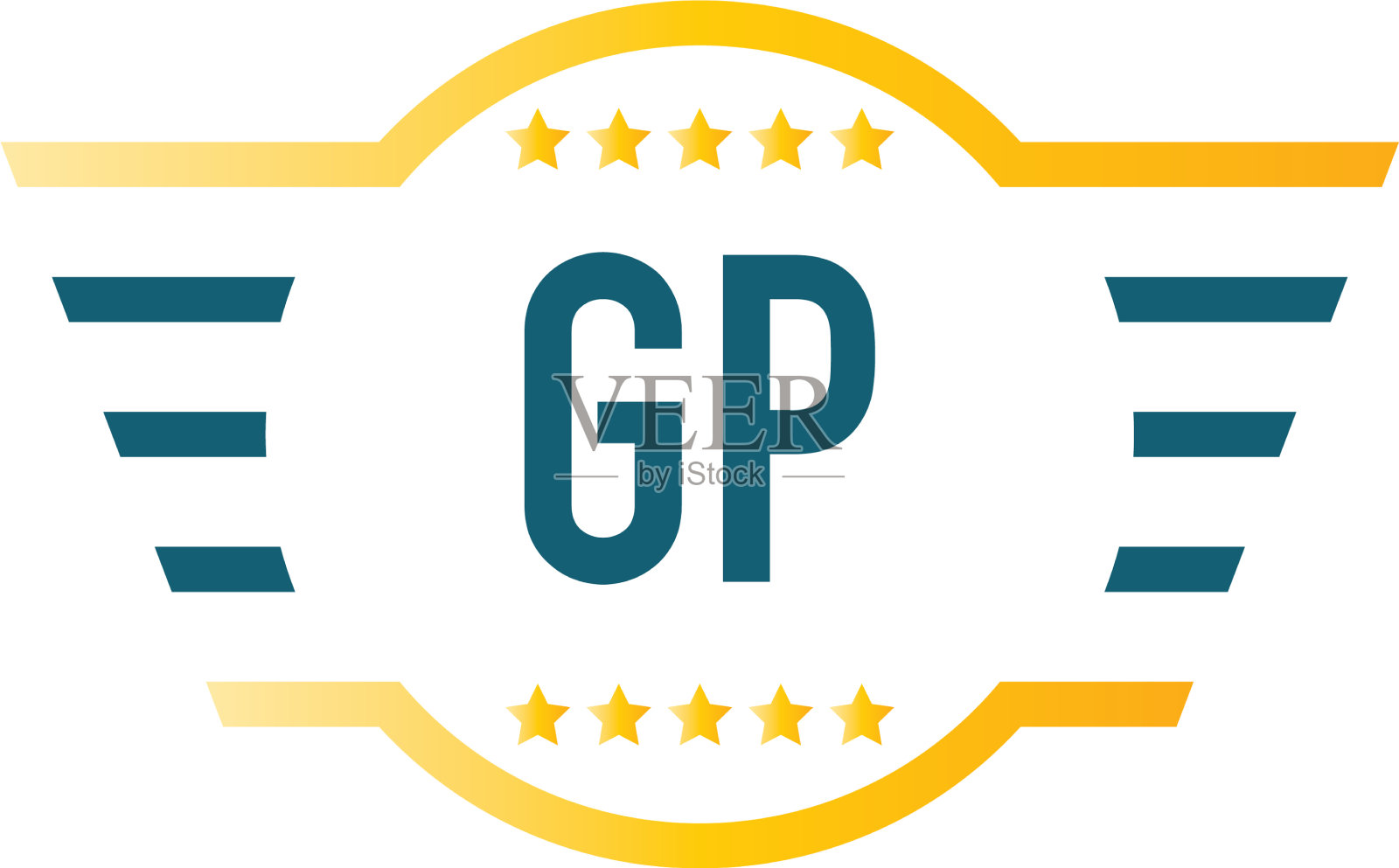 首字母gp翼标志设计模板插画图片素材