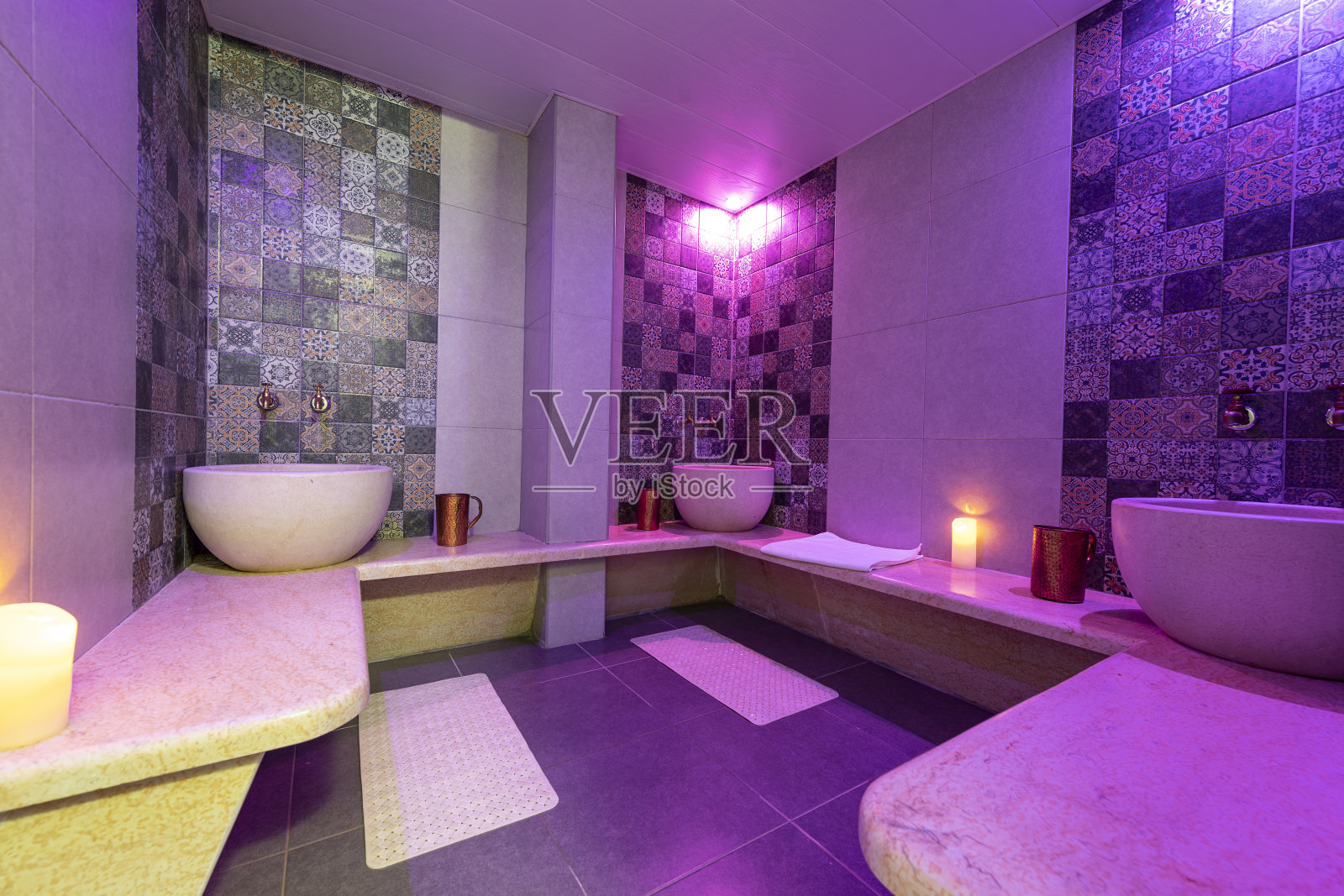 水疗中心的传统摩洛哥浴照片摄影图片