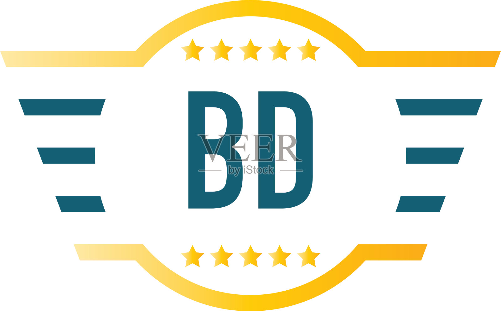 首字母bd翼标志设计模板插画图片素材