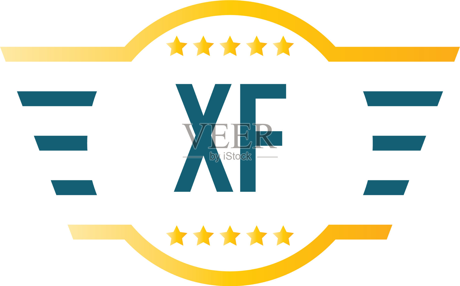 首字母xf翼标志设计模板插画图片素材