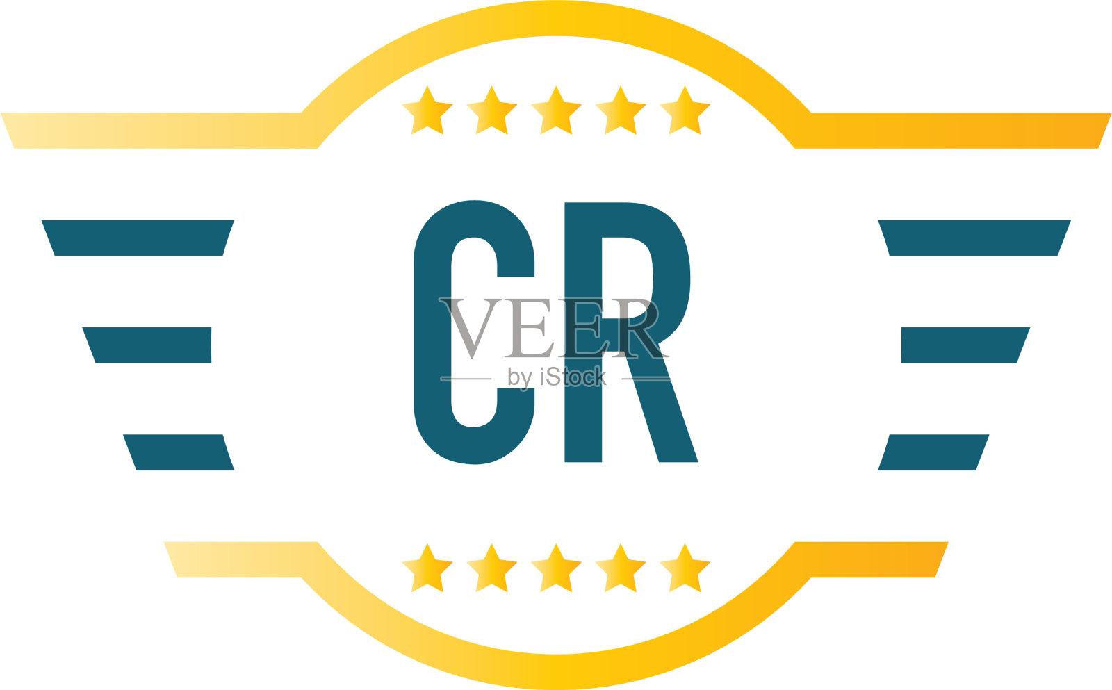 首字母cr翼标志设计模板插画图片素材