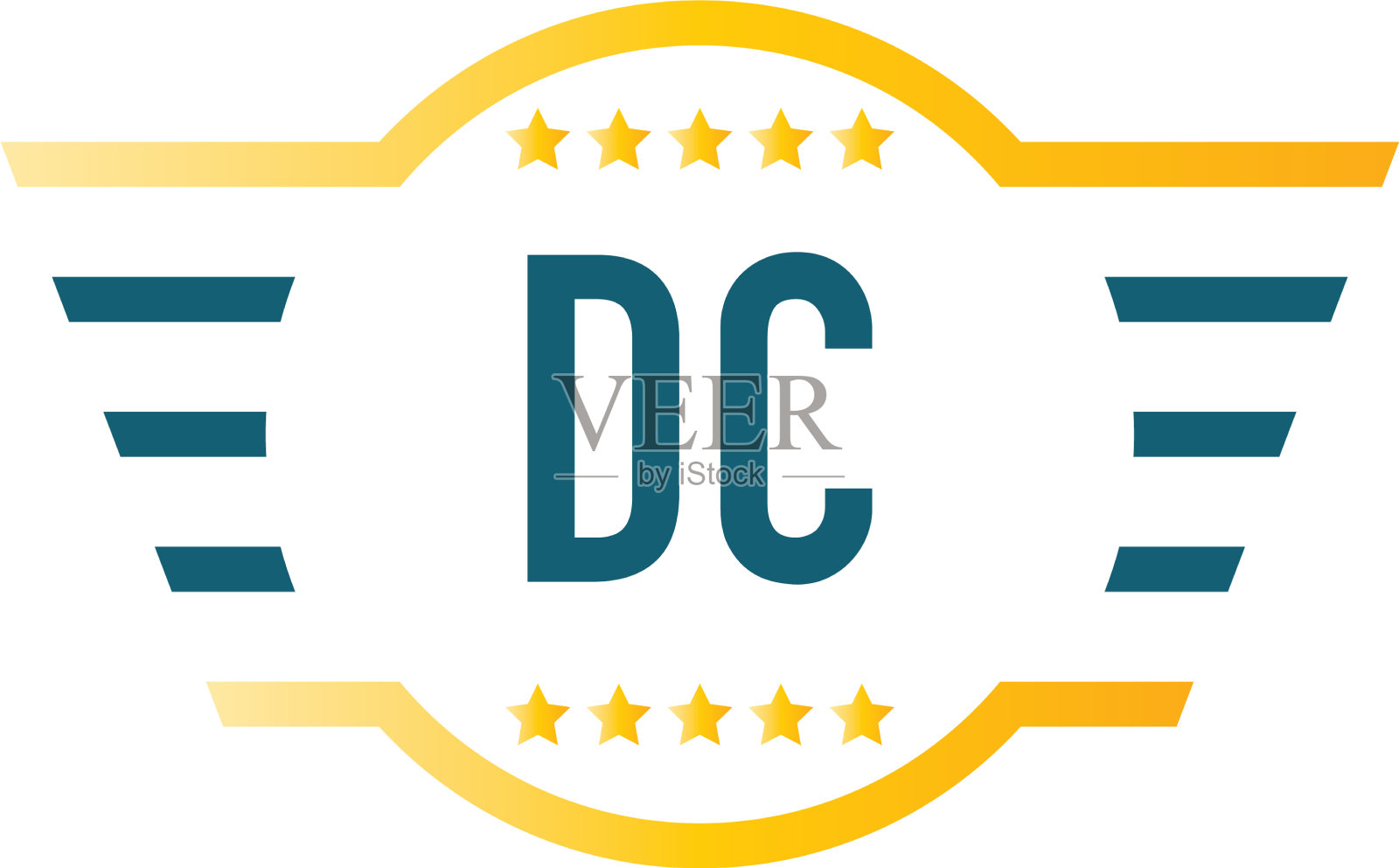 首字母dc翼标志设计模板插画图片素材