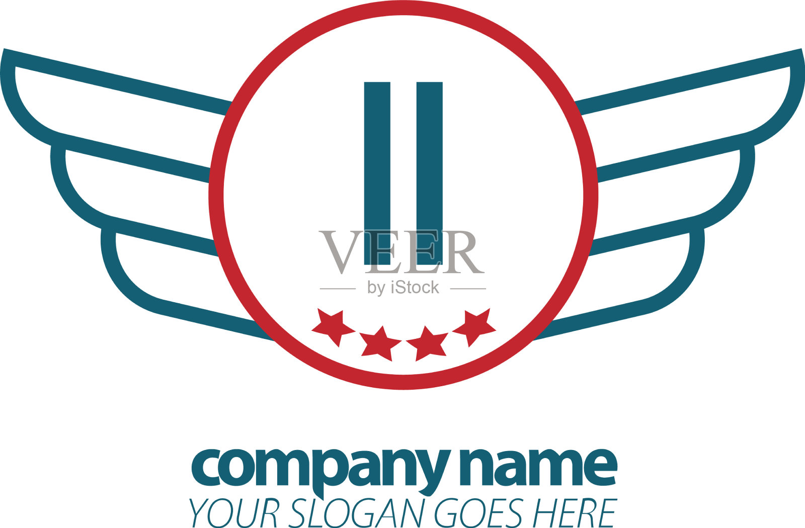 首字母ii翼标志设计模板插画图片素材