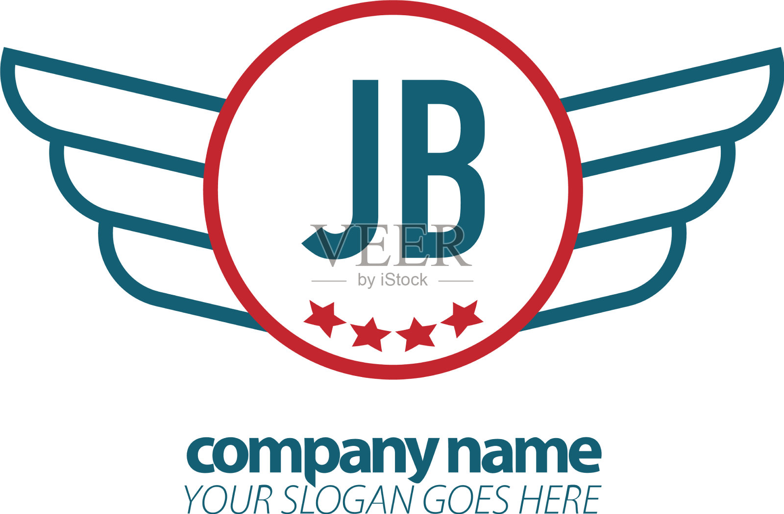 首字母jb翼标志设计模板插画图片素材