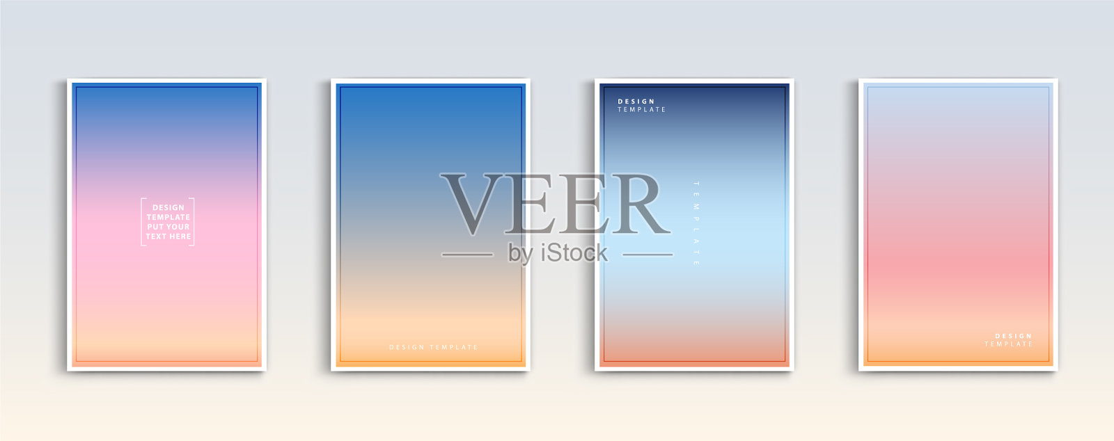 现代坡度夏天日落和日出大海插画图片素材