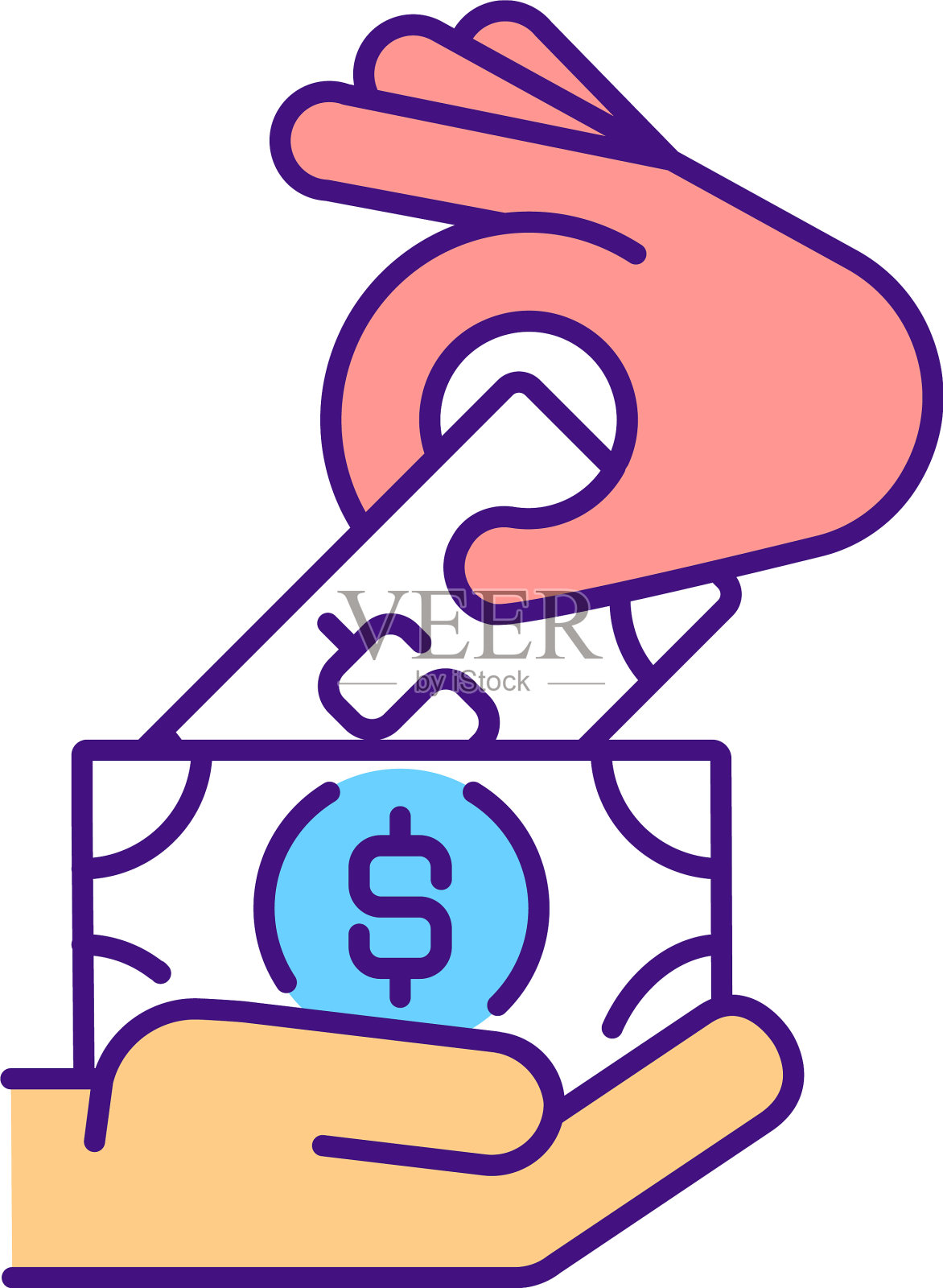 现金支付RGB彩色图标设计元素图片