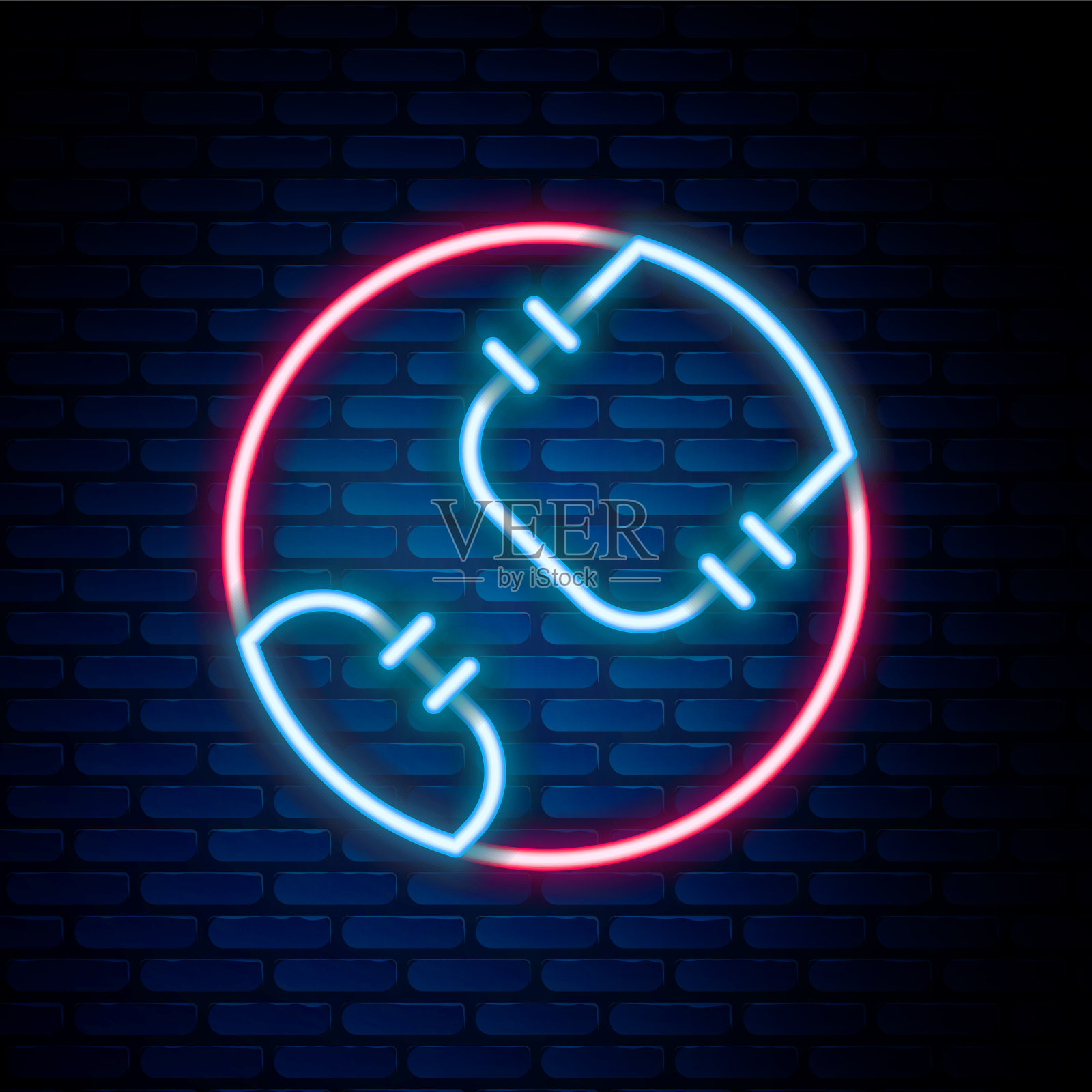 发光的霓虹线棒球图标孤立上插画图片素材