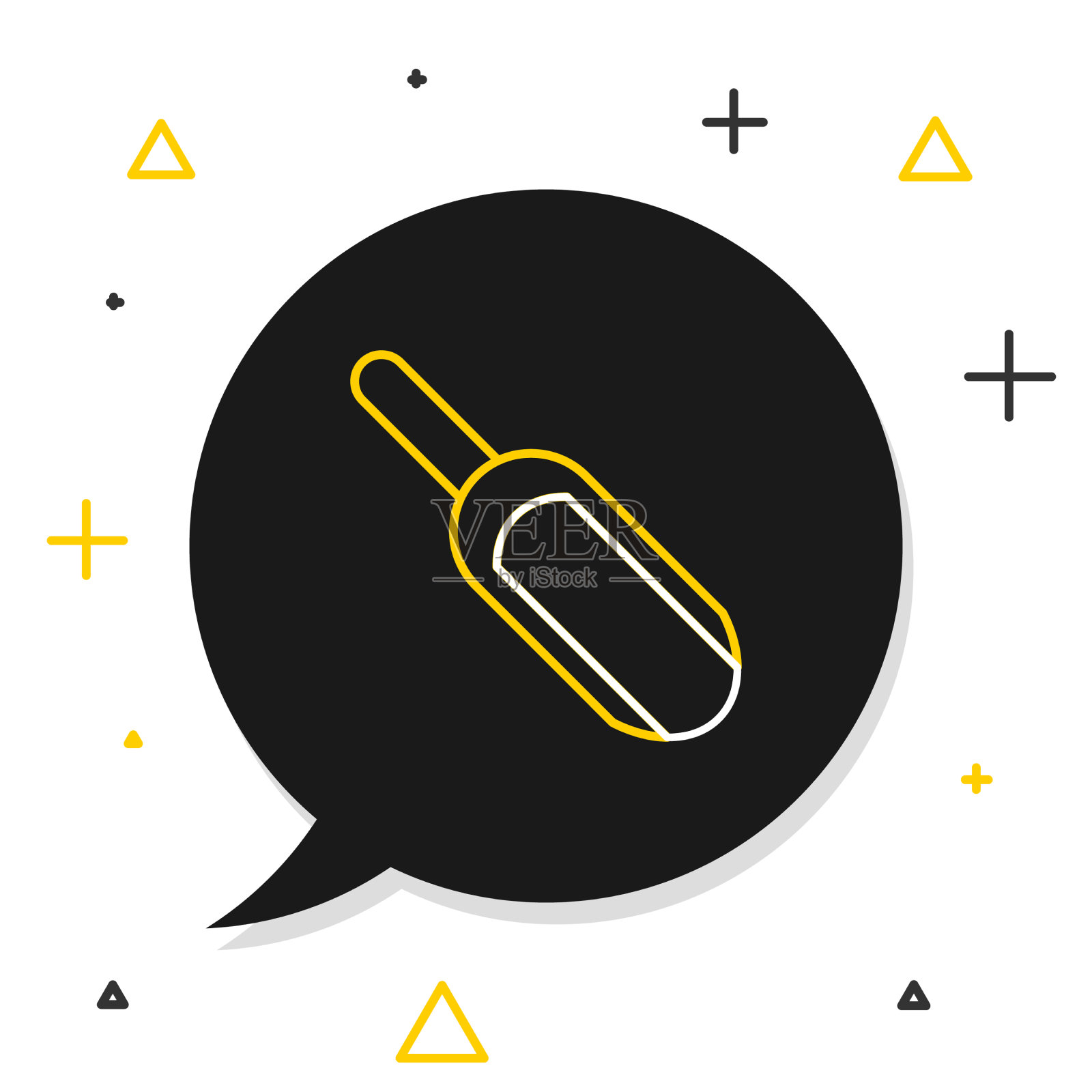 线勺面粉图标孤立在白色背景插画图片素材