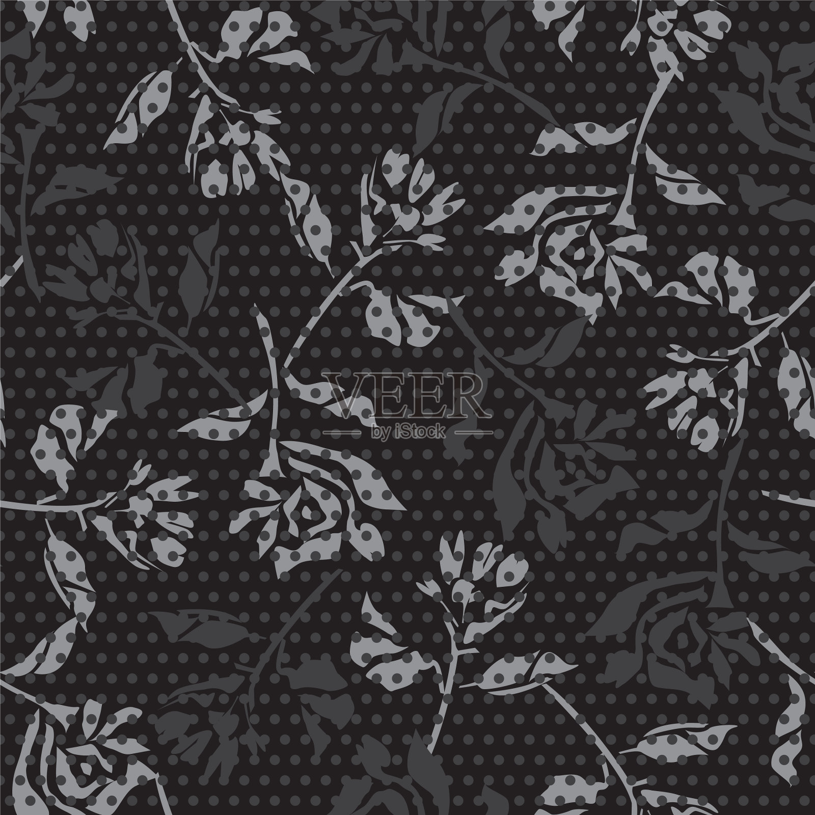 黑白植物热带花插画图片素材