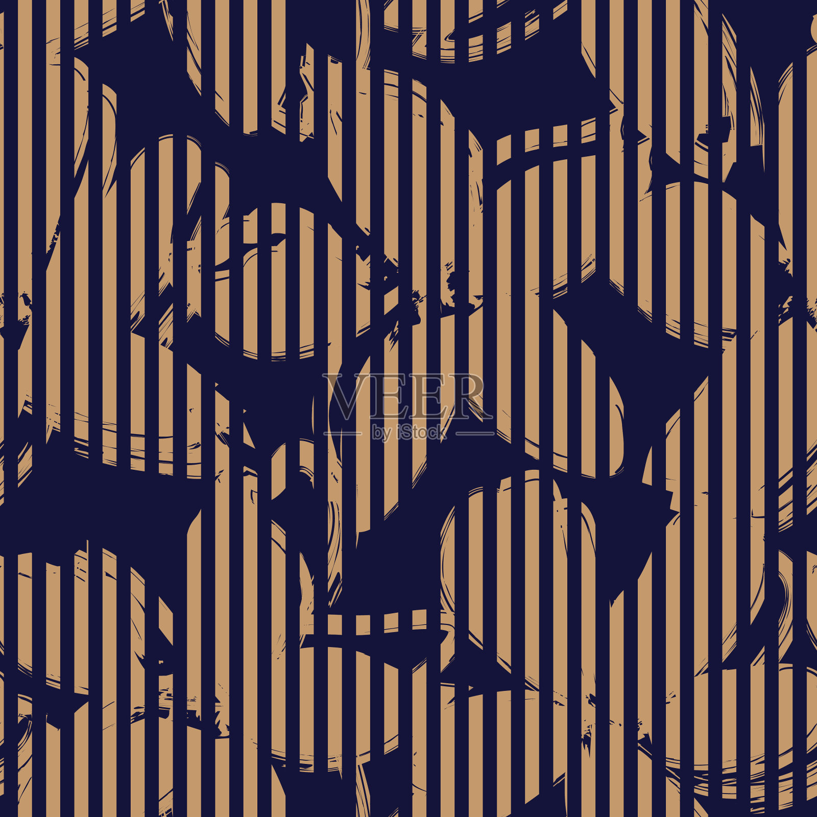 褐色植物花无缝花纹插画图片素材