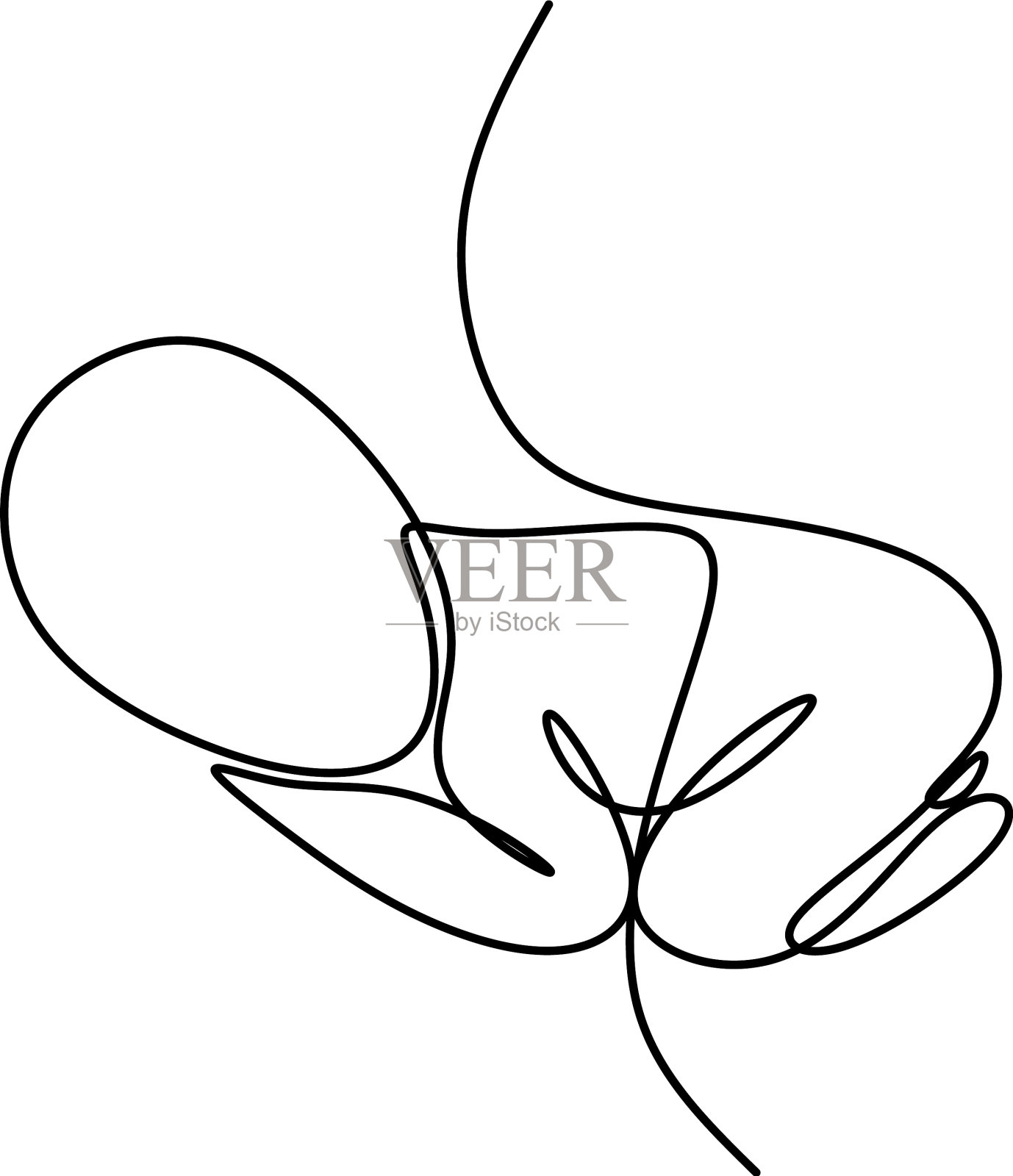 一条线画了一个正在睡觉的婴儿设计元素图片