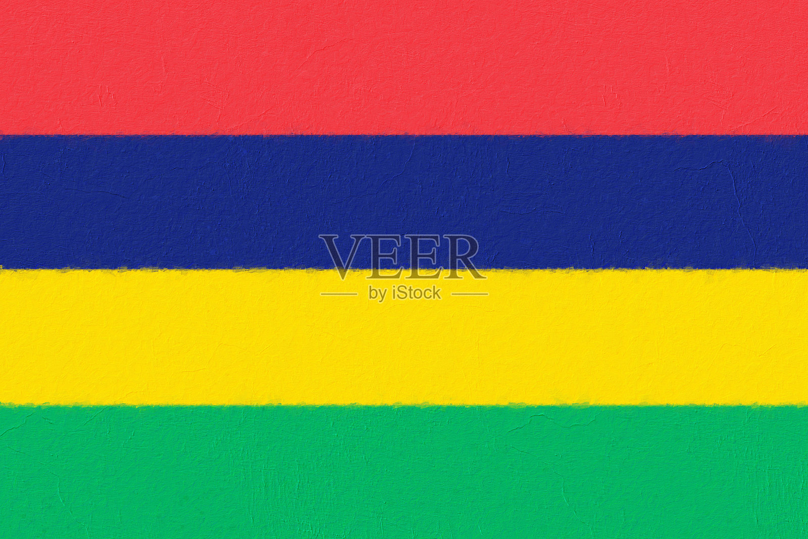 用油漆涂在混凝土墙上的毛里求斯国旗照片摄影图片