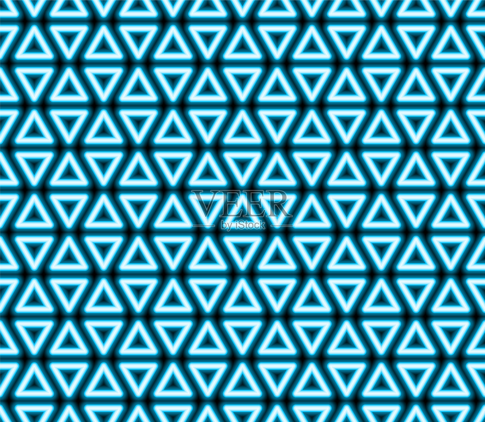 无缝图案与霓虹灯三角形线性艺术插画图片素材