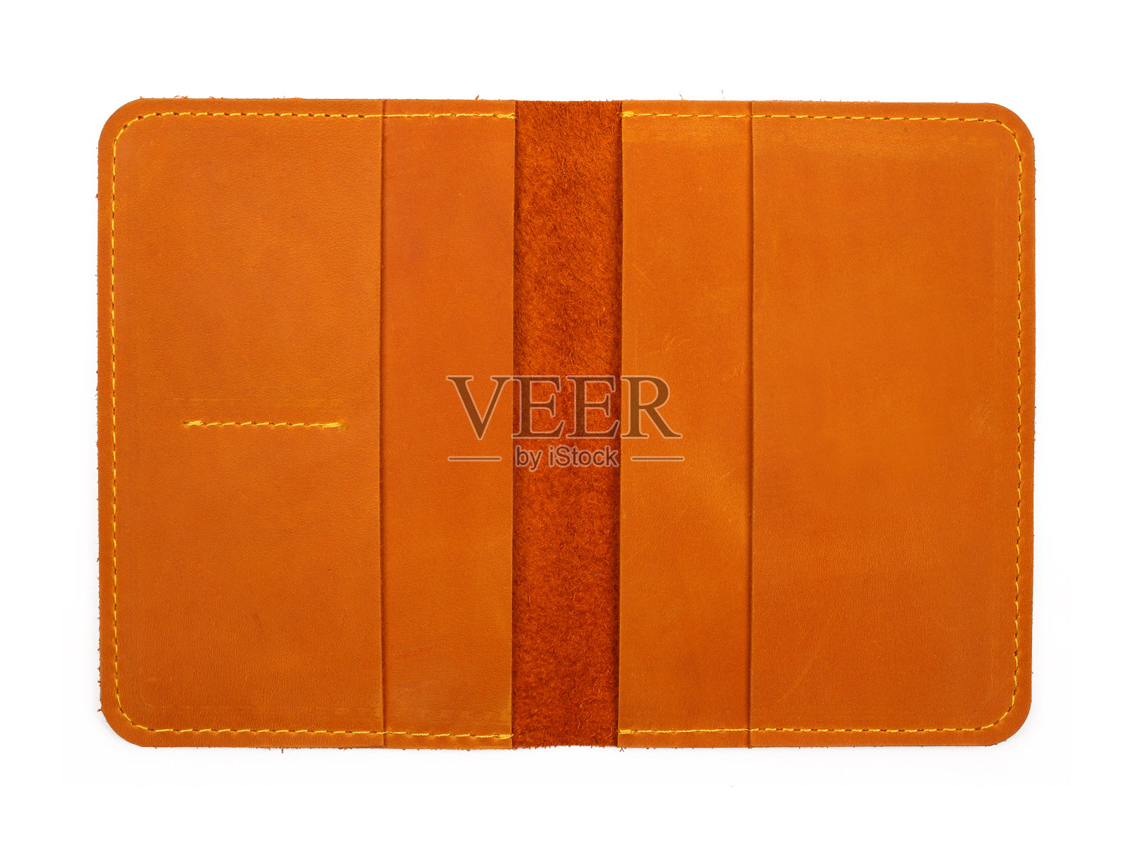 橙色皮革文件封面孤立在白色照片摄影图片