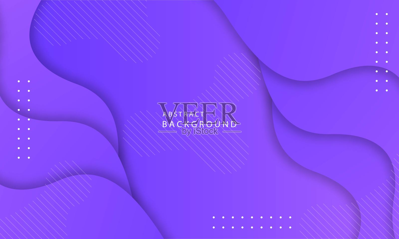 三维抽象现代波浪曲线呈现在紫色的背景。插画图片素材