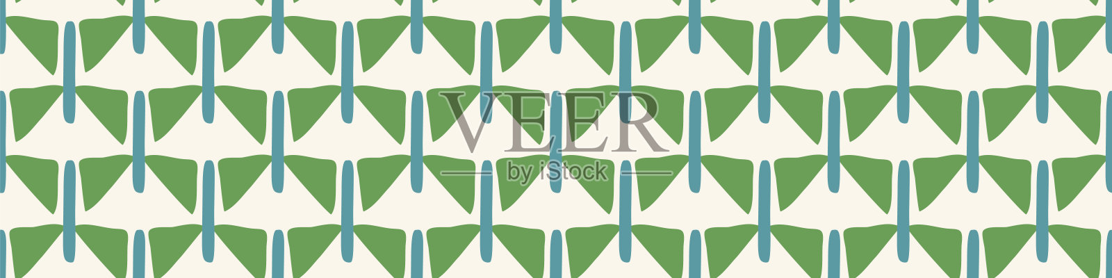 夏季热带圈无缝边界图案。明亮的复古点点横幅边缘。有趣的性别中性的礼物包装掩盖锥形装饰和丝带装饰在向量。插画图片素材