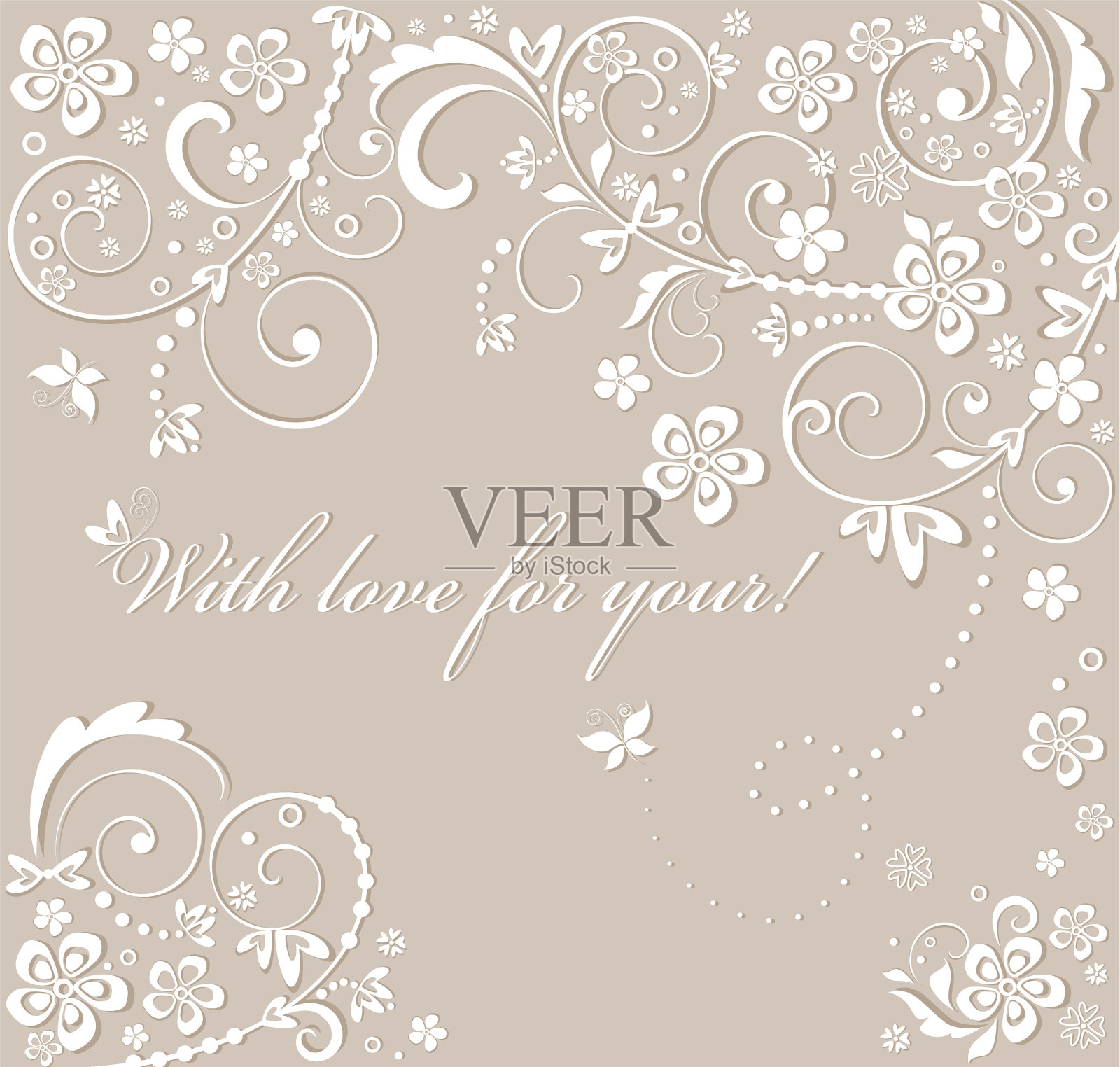 美丽的婚礼卡插画图片素材