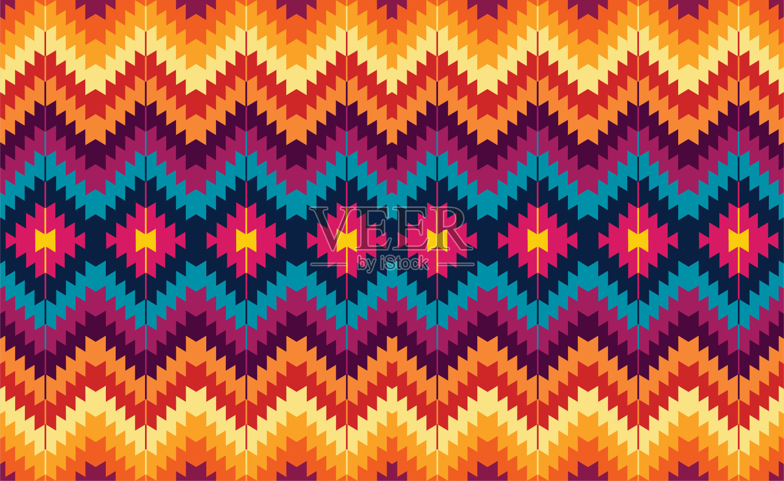 无缝图案重复设计与几何形状。插画图片素材