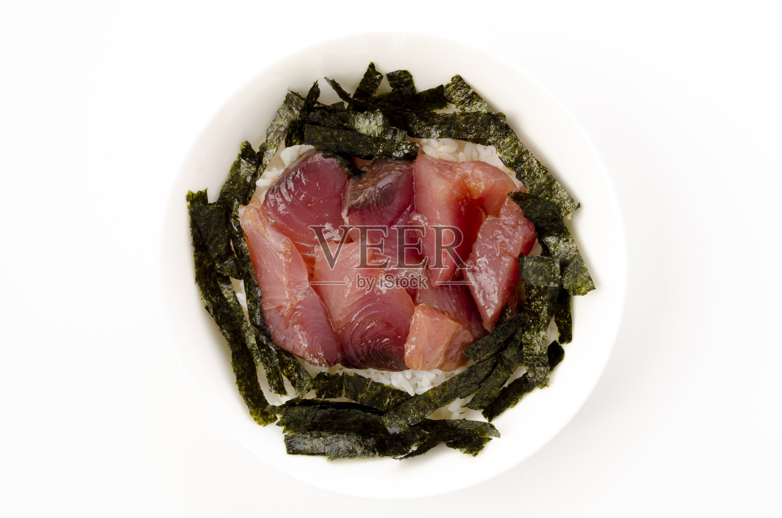 Maguro zuke don(腌黄鳍金枪鱼饭碗)照片摄影图片