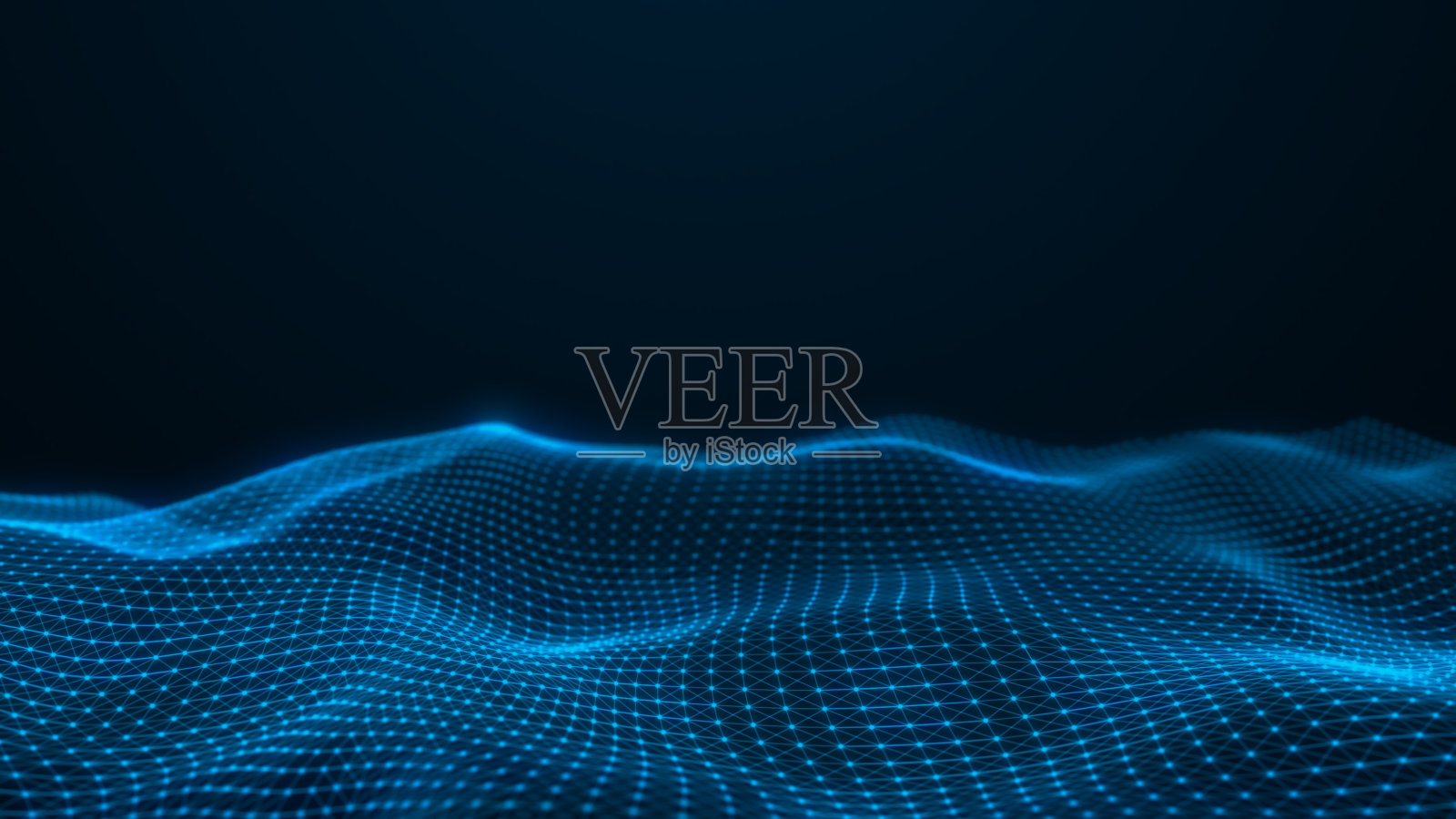 摘要流动光滑丛分形波背景。网格，由点和线组成的网格。照片摄影图片