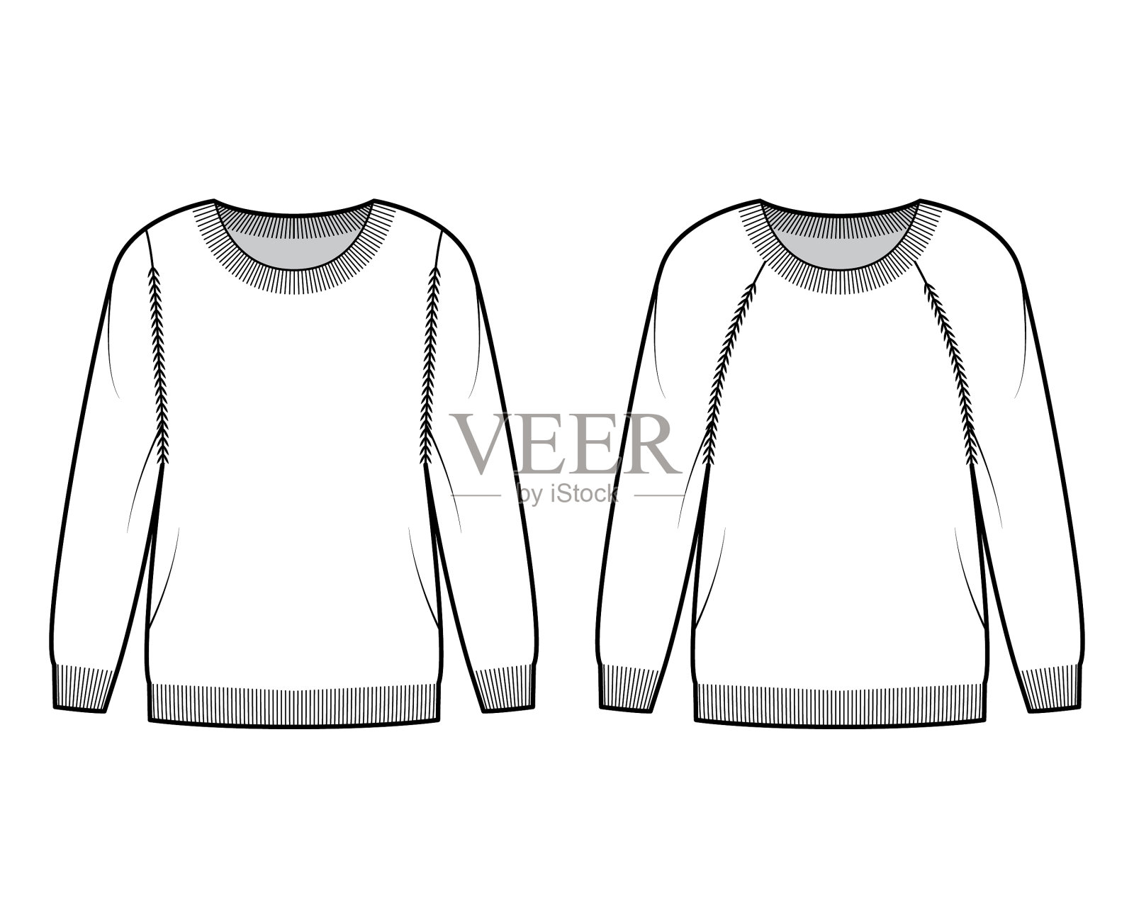套衫圆领技术时尚插画图片素材