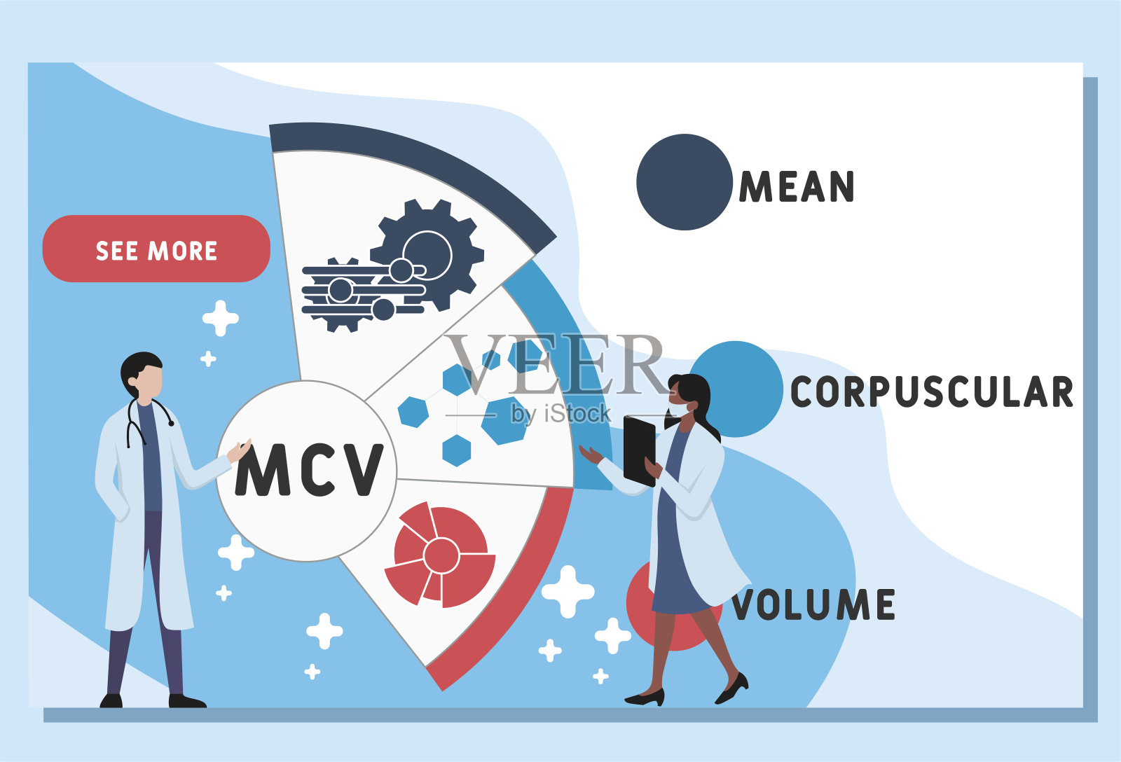矢量网站设计模板。MCV -平均微粒体积缩写。设计模板素材