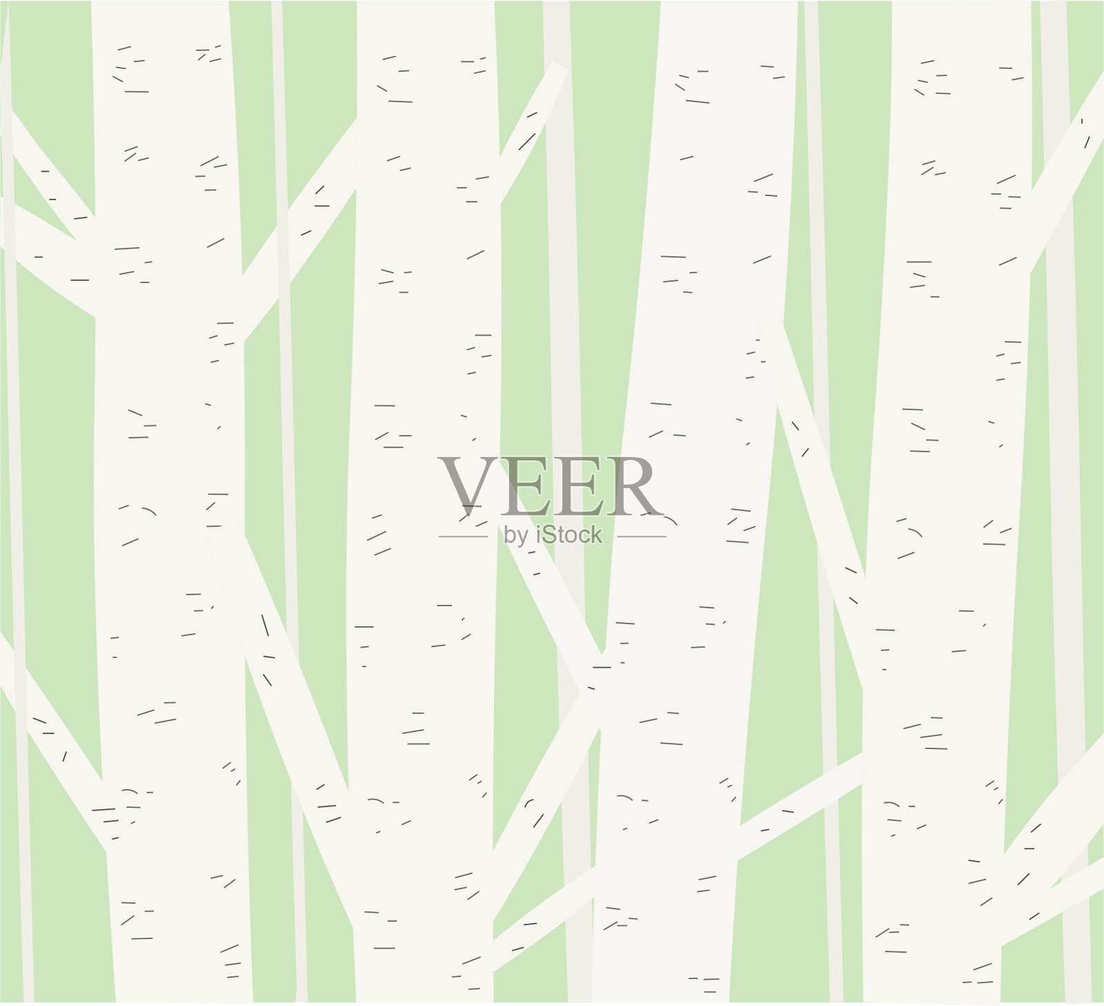 森林的概念。抽象的背景与桦树。插画图片素材