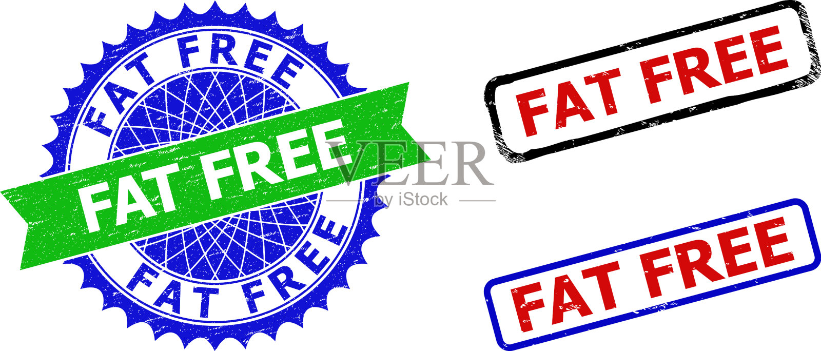 无脂肪玫瑰形和长方形双色徽章插画图片素材