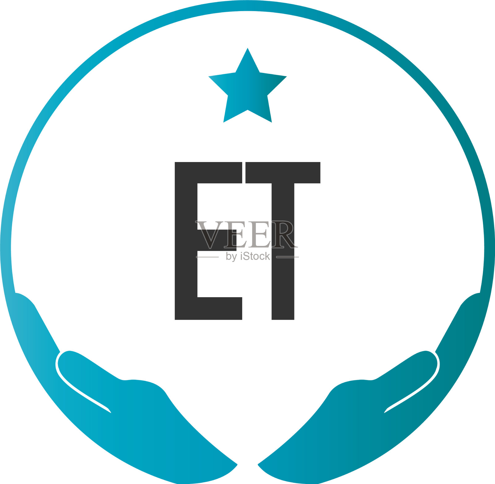 首字母et手护理标志设计模板插画图片素材