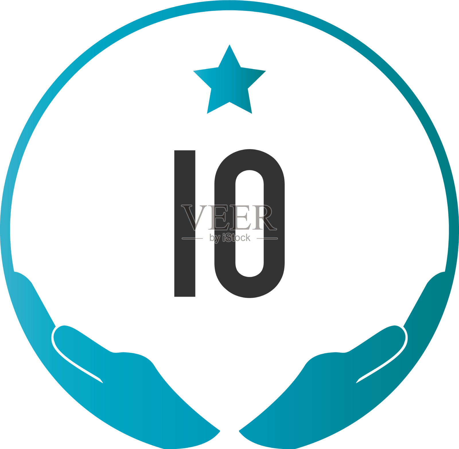 首字母IO手护理标志设计模板图标素材