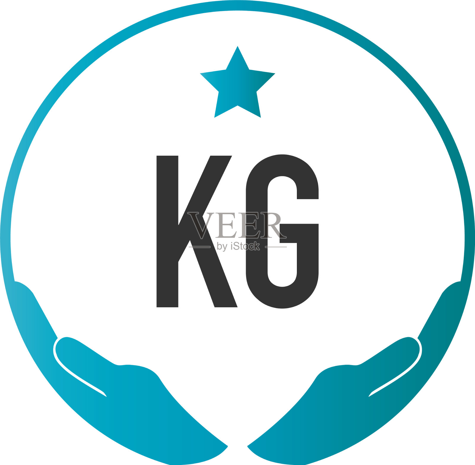 首字母kg手护理标志设计模板插画图片素材