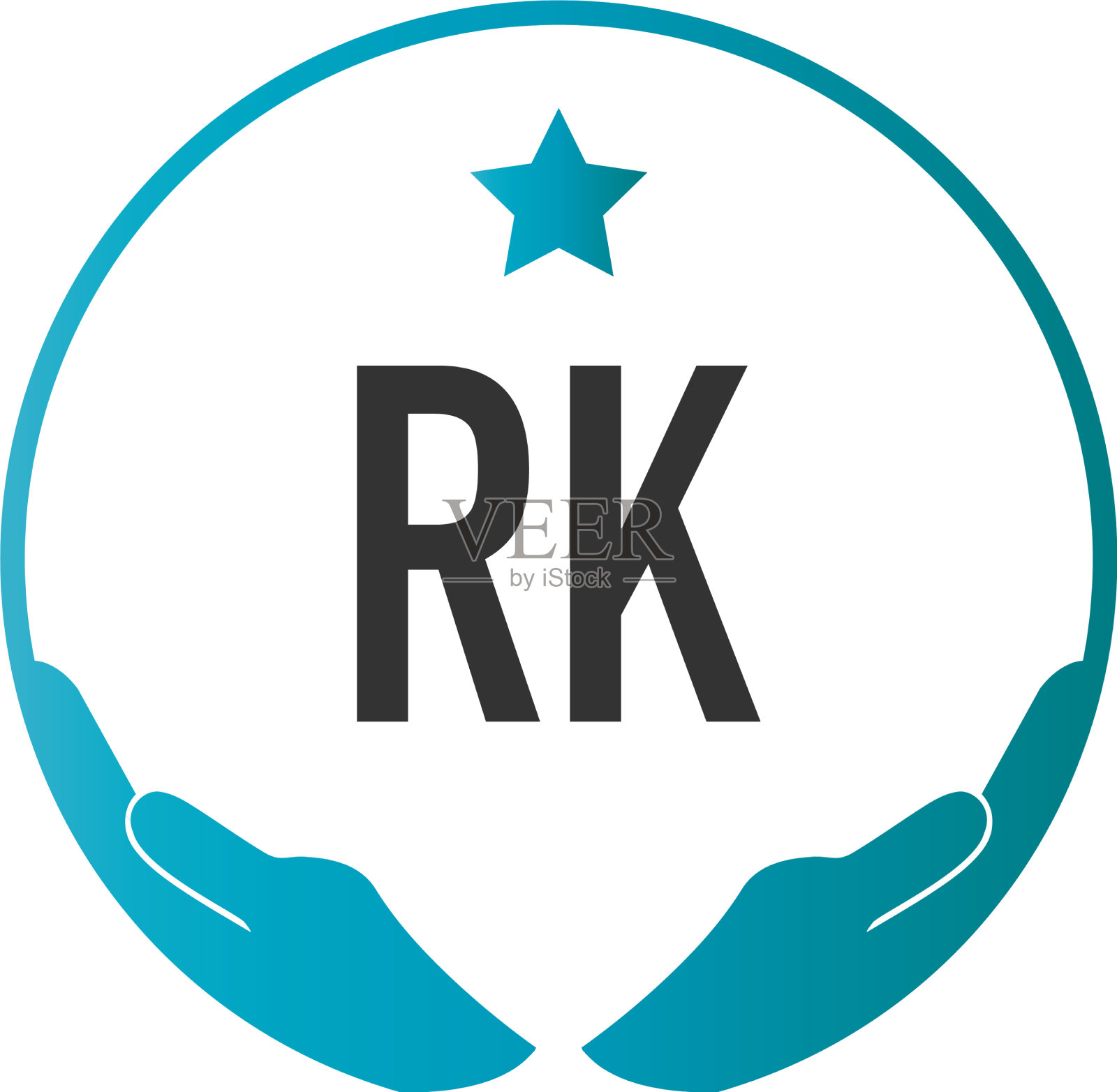 首字母rk手护理标志设计模板插画图片素材