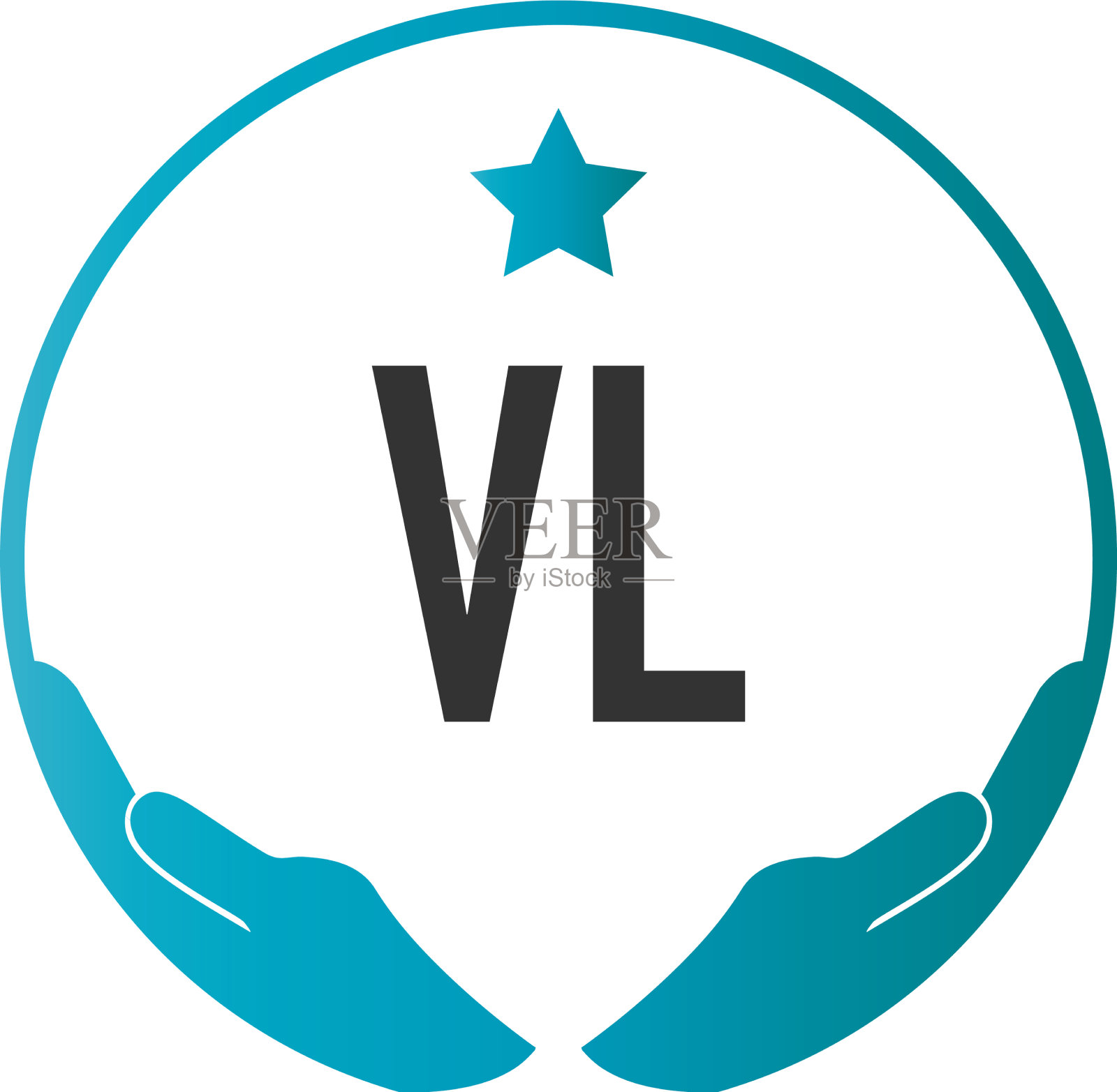 首字母vl手护理标志设计模板图标素材