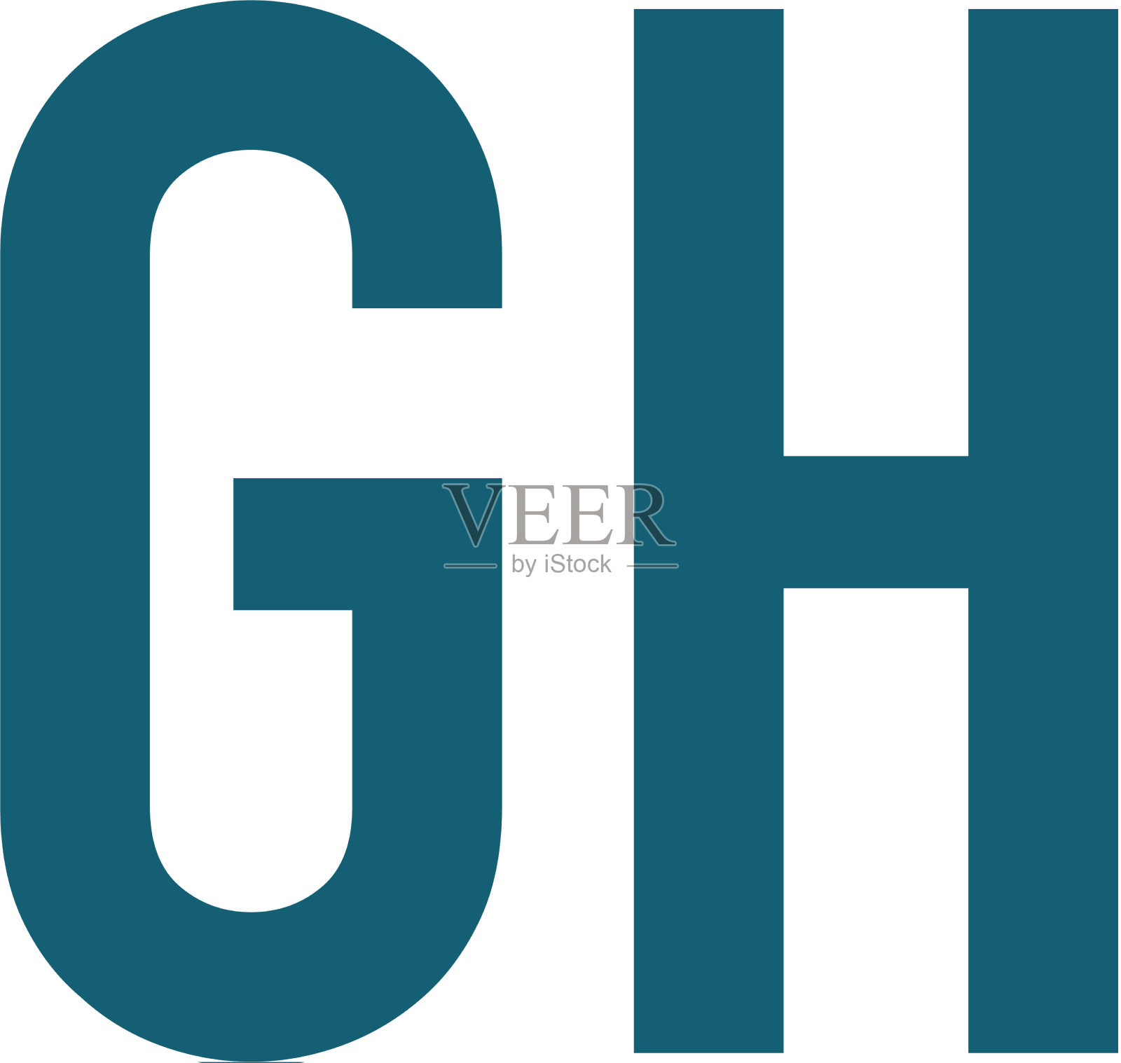 首字母gh手盾安全标志插画图片素材