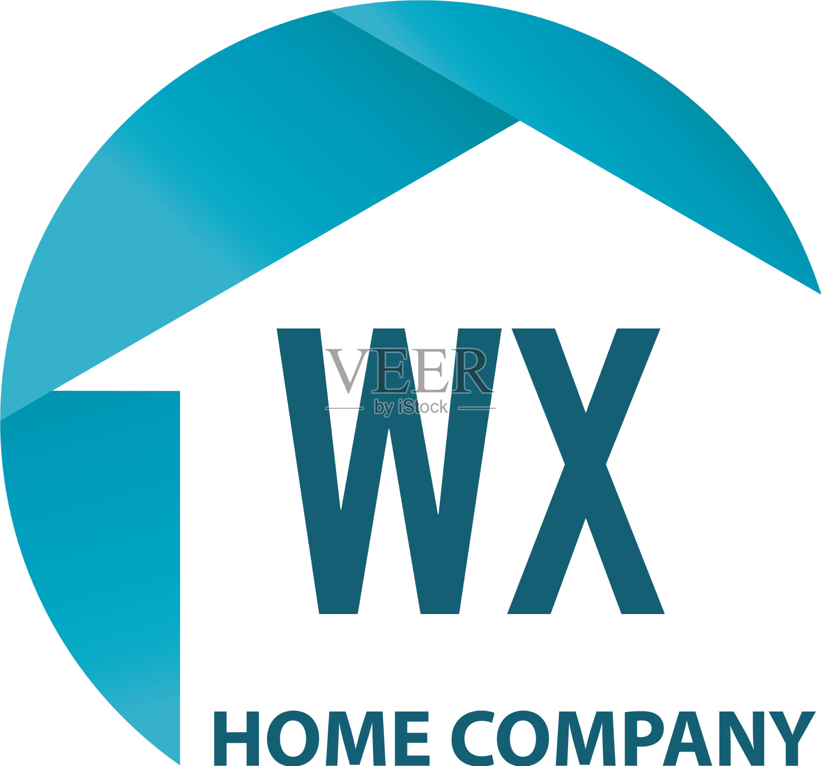 首字母wx家或物业标志设计插画图片素材