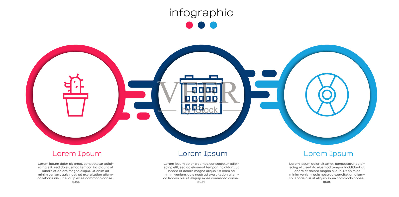 将仙人掌和多汁植物在花盆日历和插画图片素材