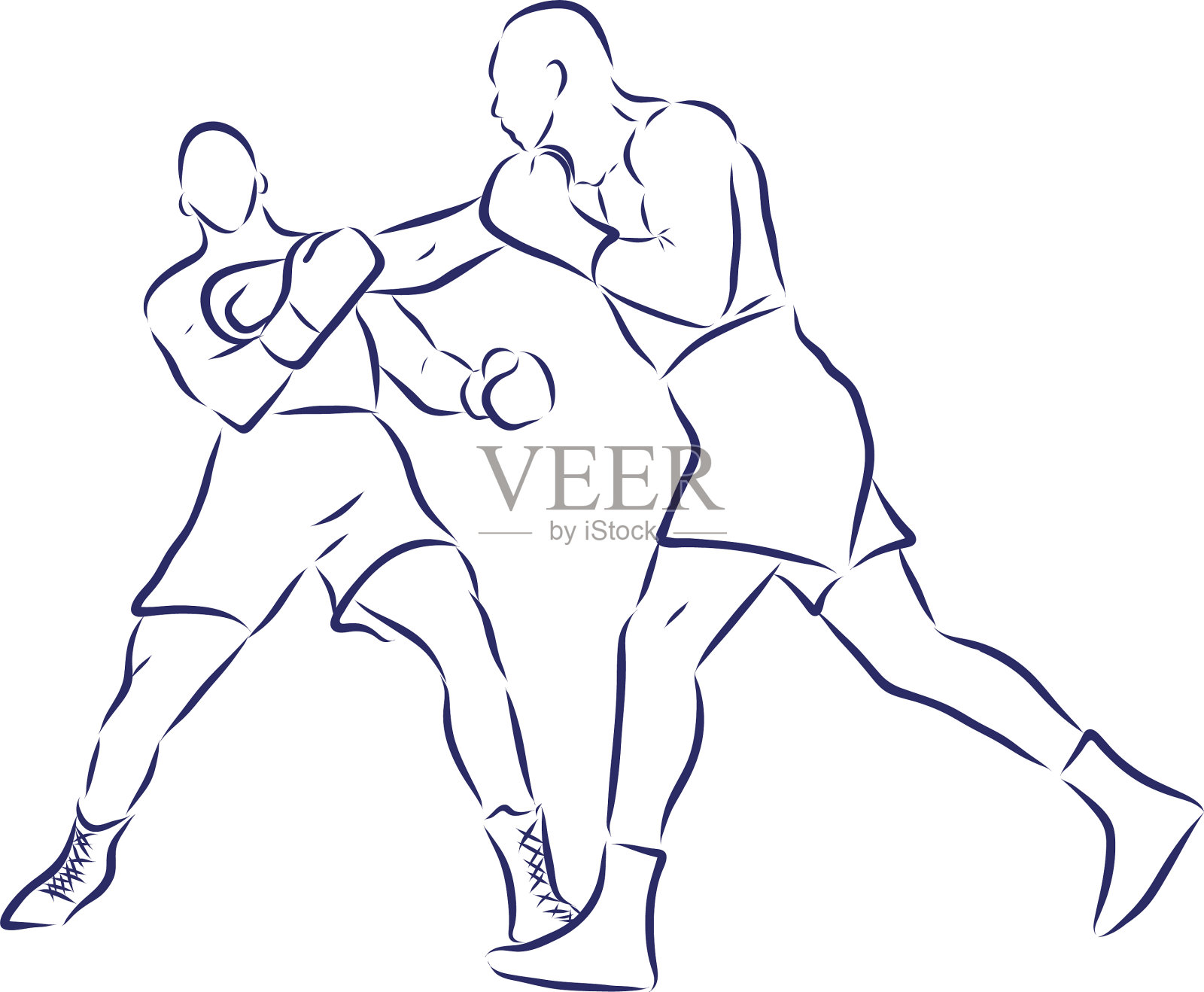 拳击冠军已经准备好与人决斗了插画图片素材