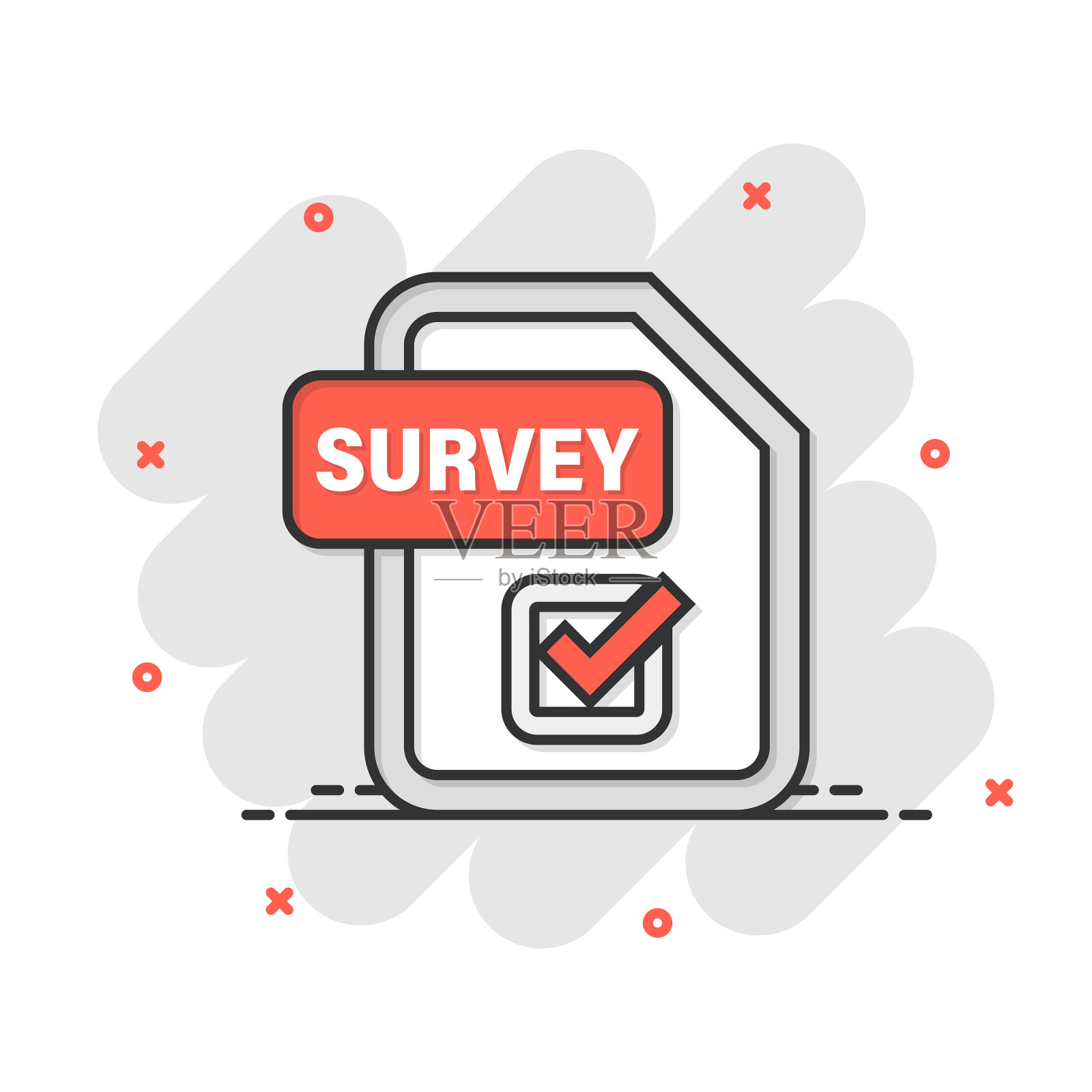 在漫画风格的清单文件签名图标设计元素图片