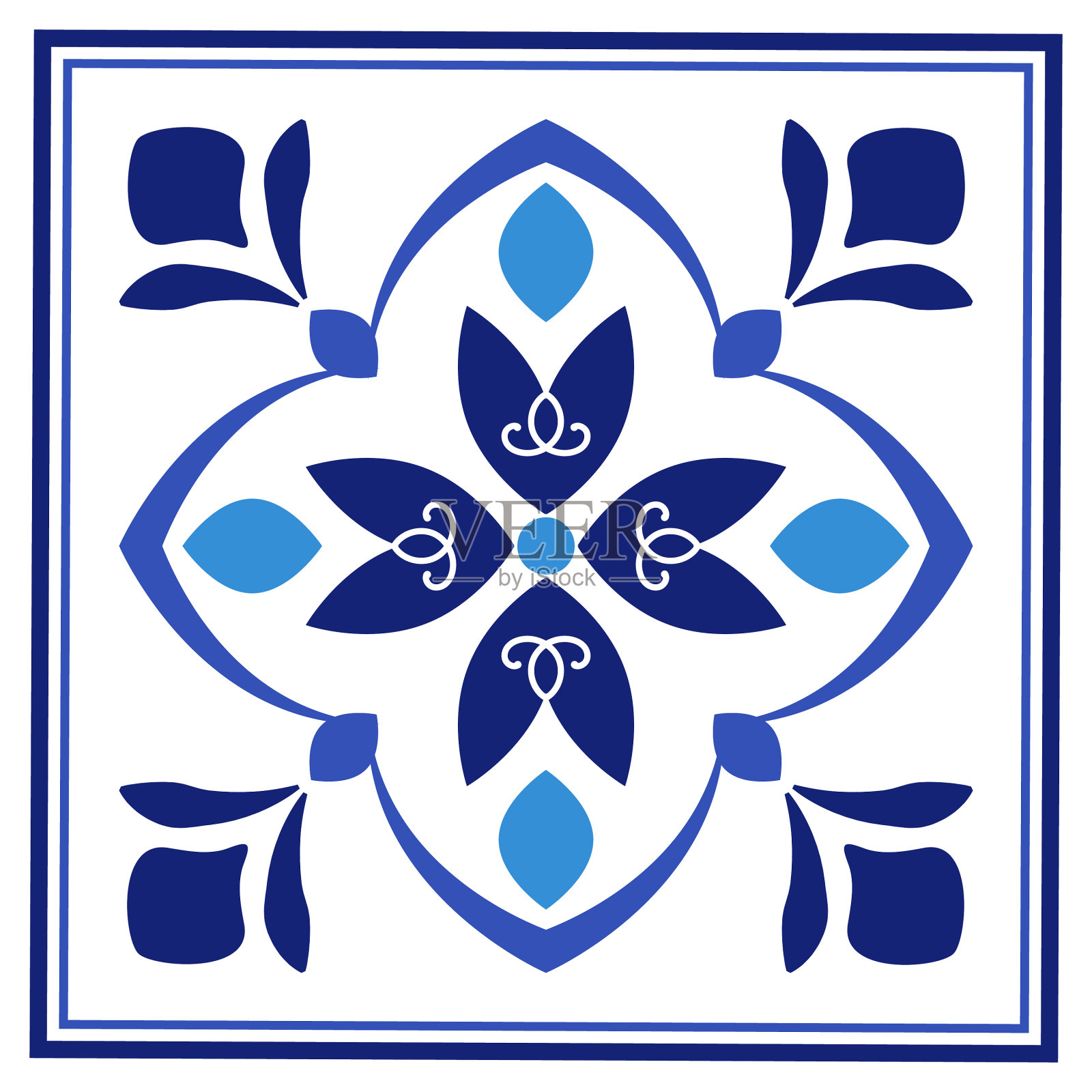 葡萄牙传统装饰瓷砖插画图片素材